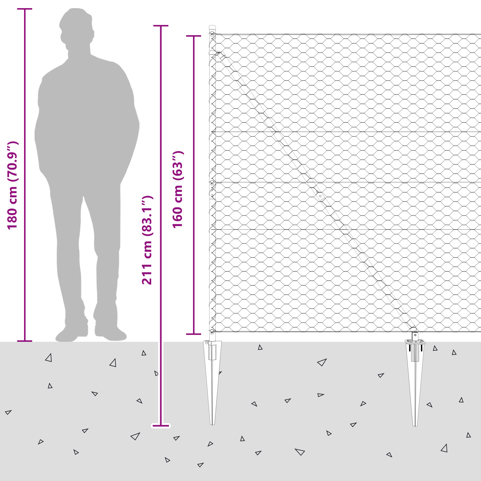 Hexagon Fence Grey 1,6x10 m Steel - Image 9
