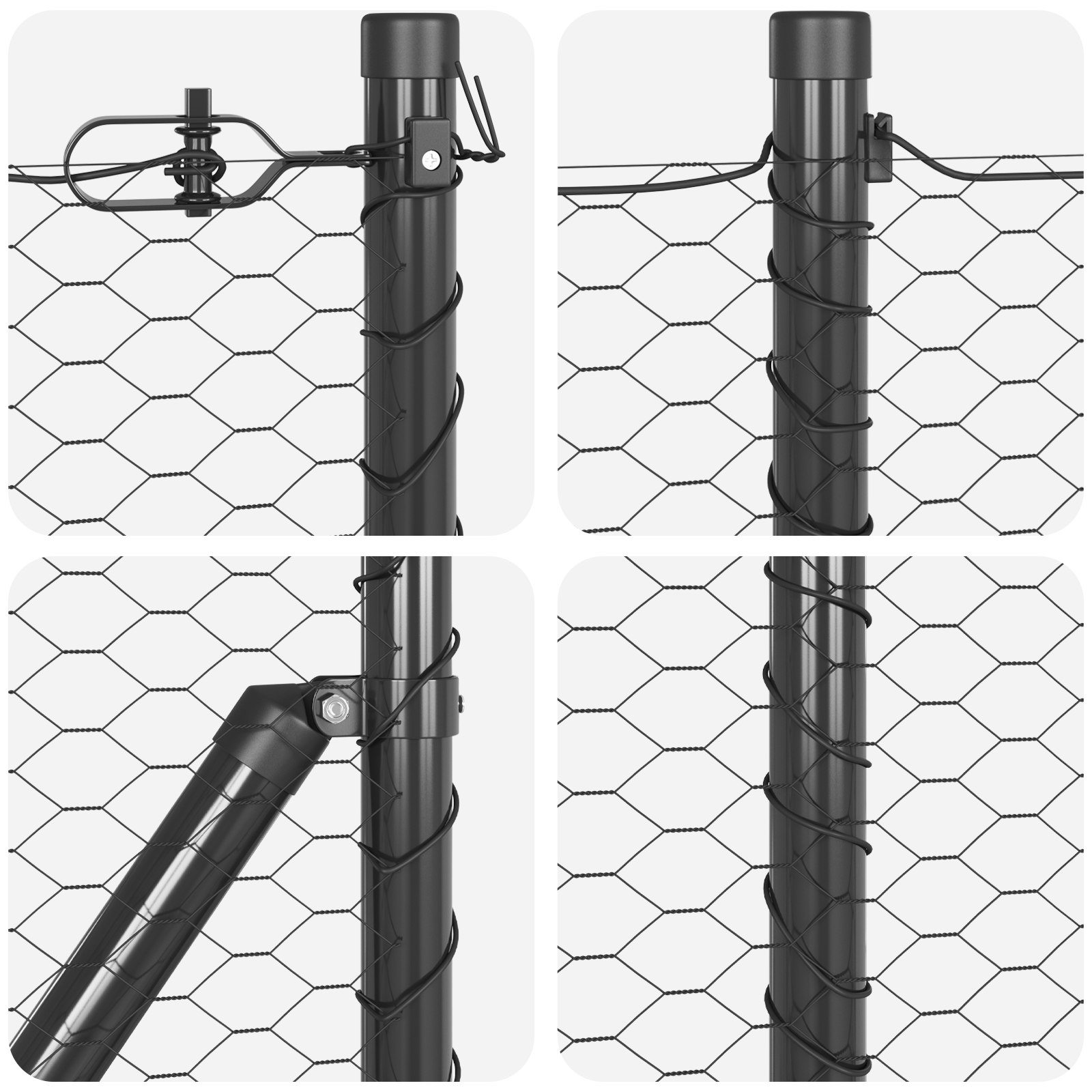 Hexagon Fence Grey 0.4x25 m Steel - Image 4