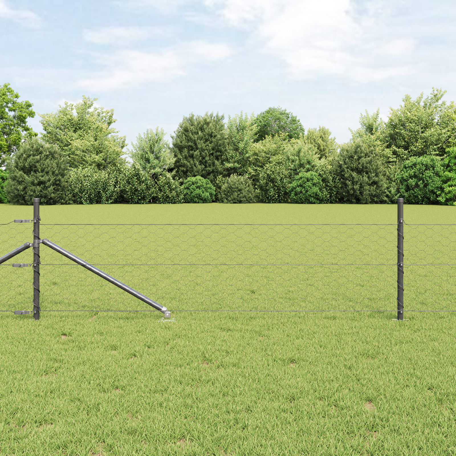 Hexagon Fence Grey 0.4x25 m Steel