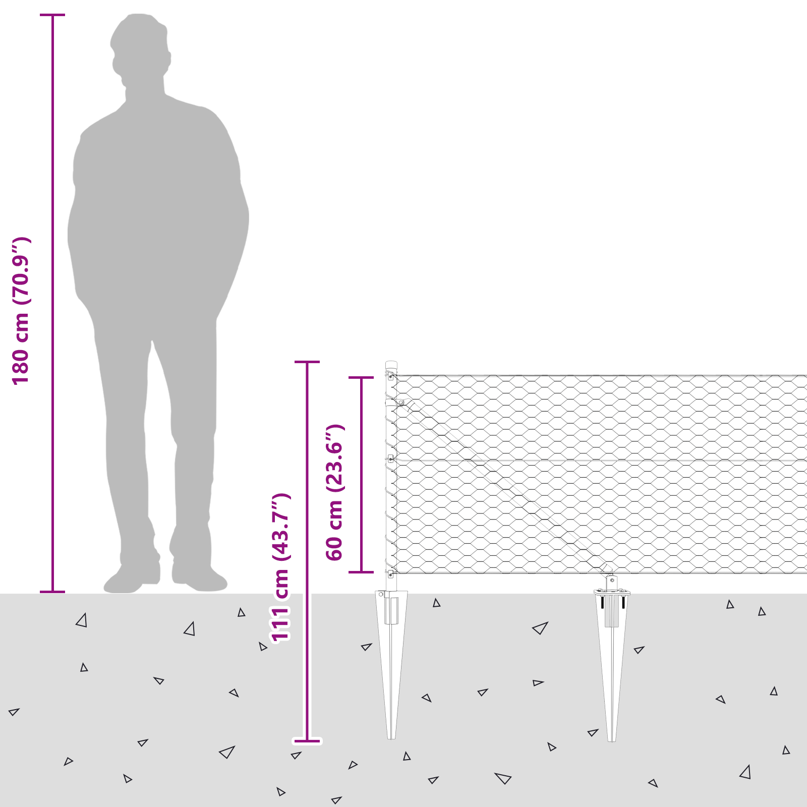 Hexagon Fence Grey 0.6x25 m Steel - Image 11