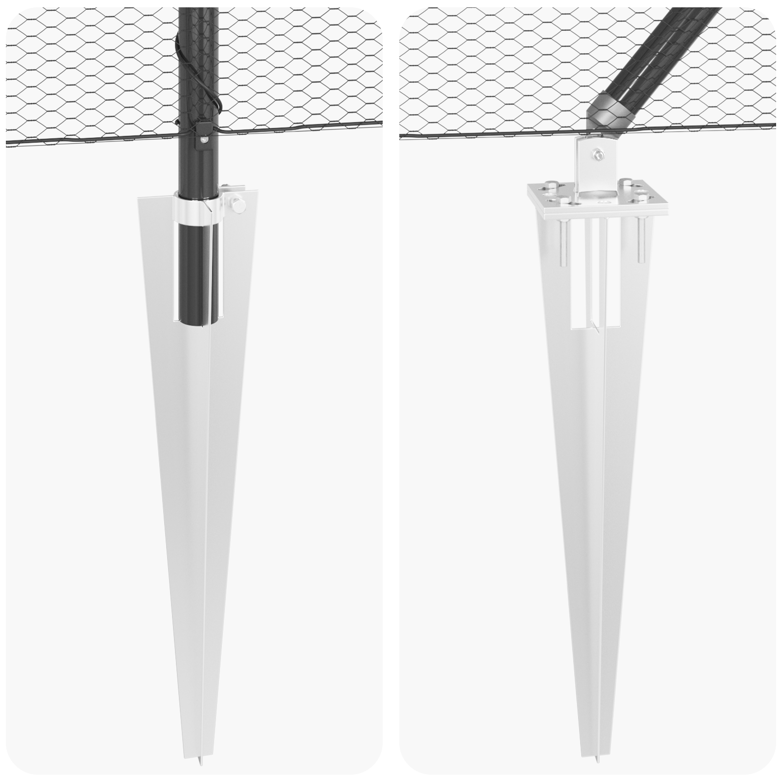 Fencing Set Set of 2 Grey Metal, Plastic 25 x 1.2 m Durable - Image 8