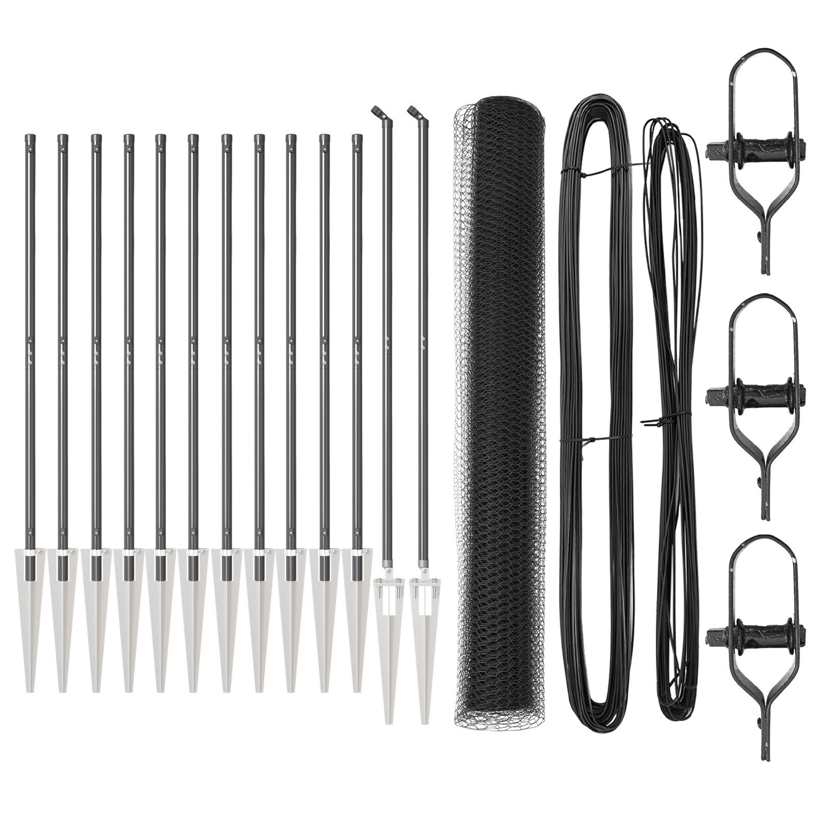 Fencing Set Set of 2 Grey Metal, Plastic 25 x 1.2 m Durable - Image 2