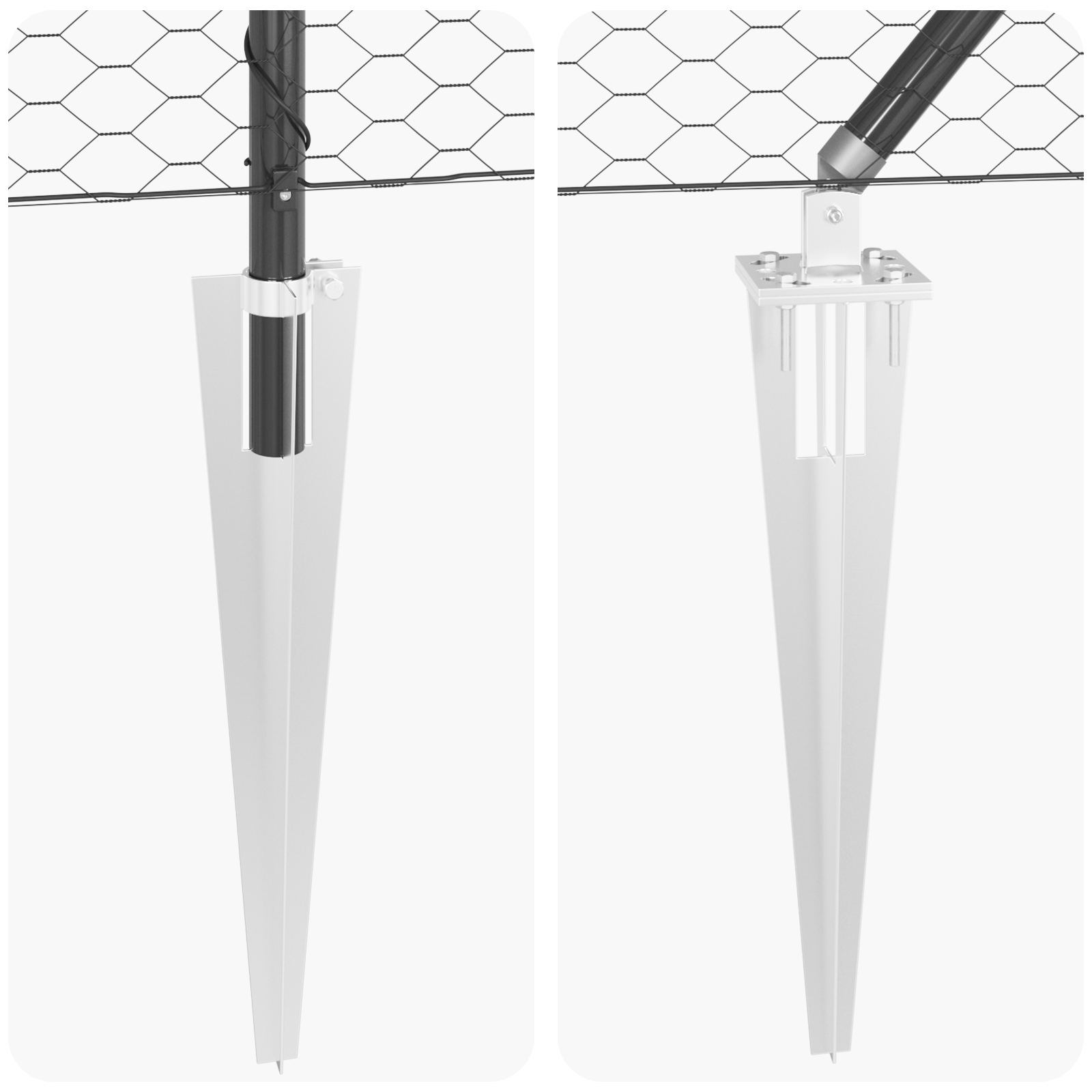 Fencing Set Set of 2 Grey Steel, PVC 25 x 1.2 m Durable - Image 8
