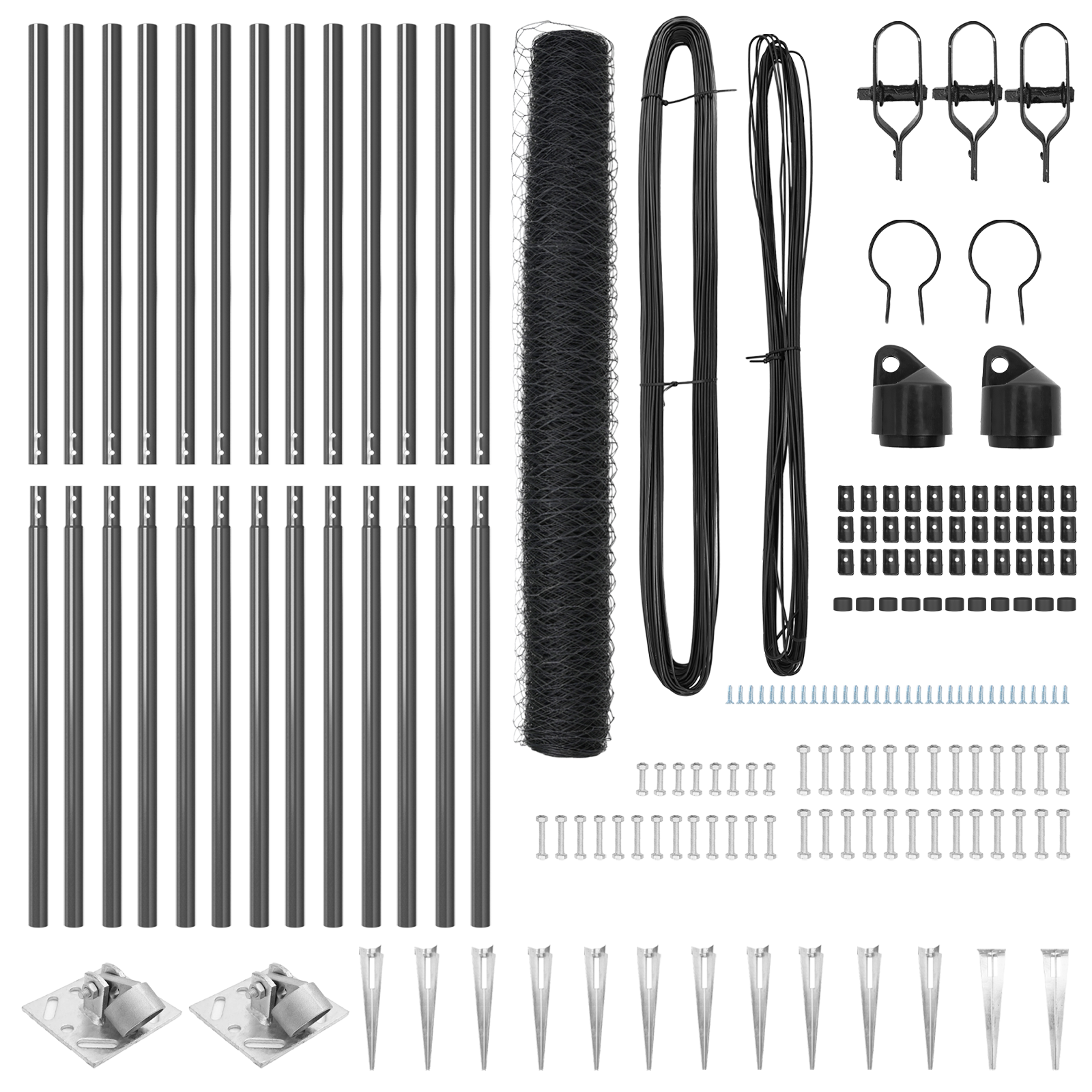 Fencing Set Set of 2 Grey Metal Standard Durable - Image 4