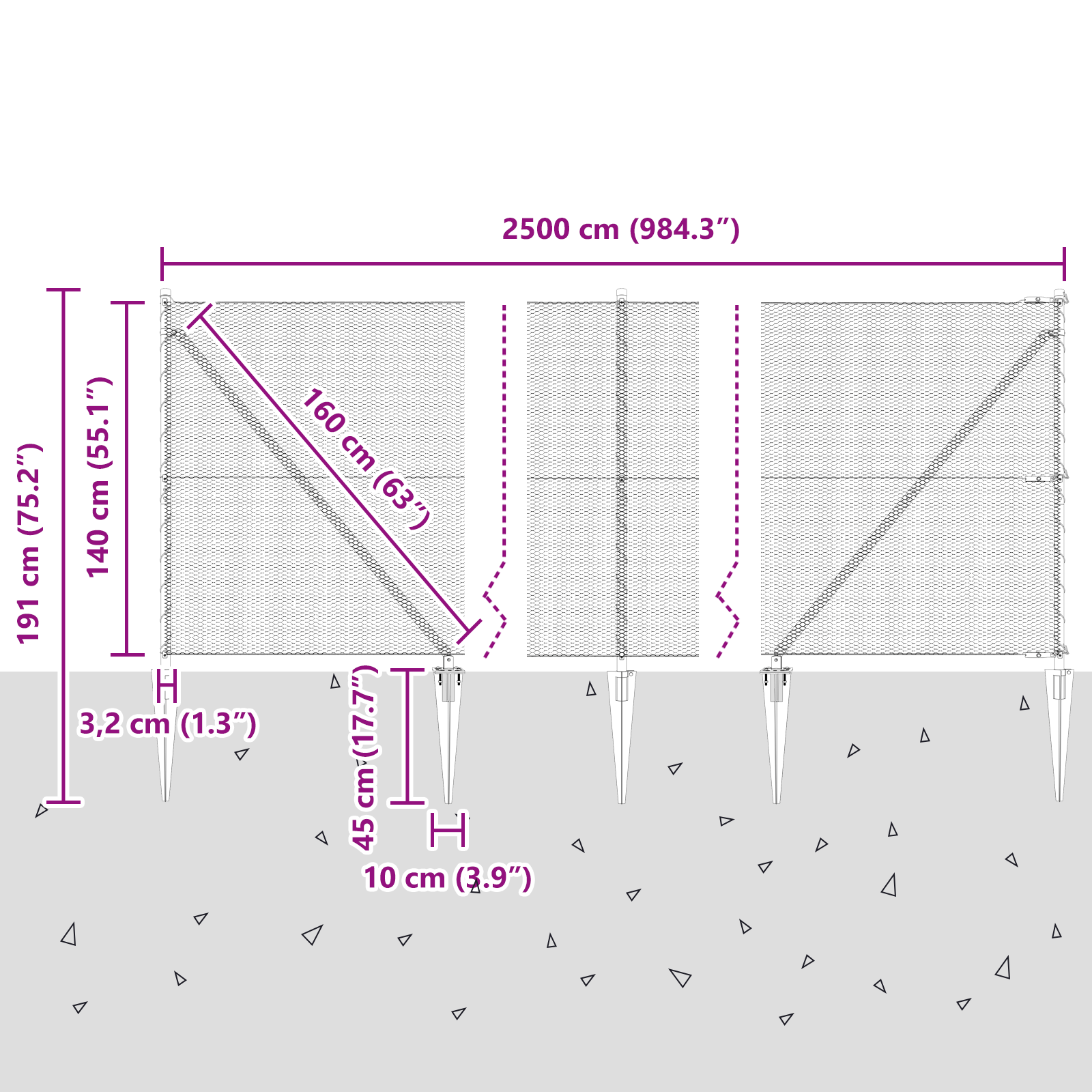 Hexagon Fence Grey 1.4x25 m Steel - Image 9