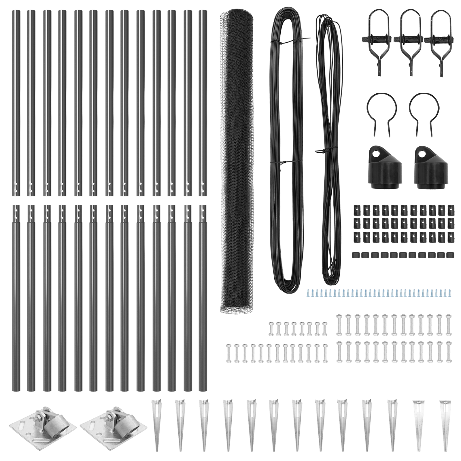 Fencing Set Set of 2 Grey Metal 25 x 1.5 m Durable - Image 4