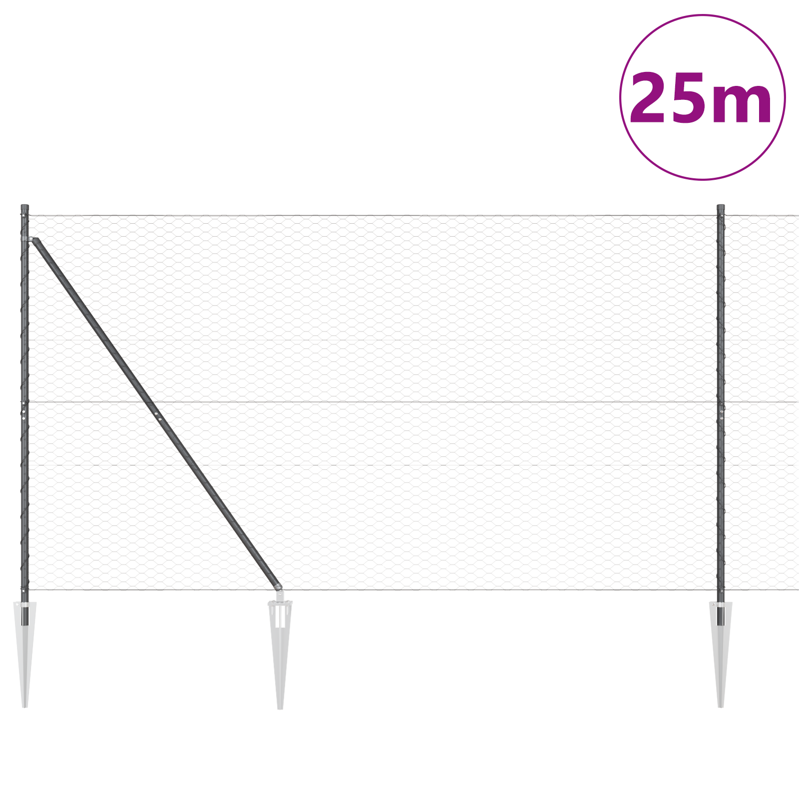 Fencing Set Set of 2 Grey Steel 25 x 1.5 m Foldable - Image 3