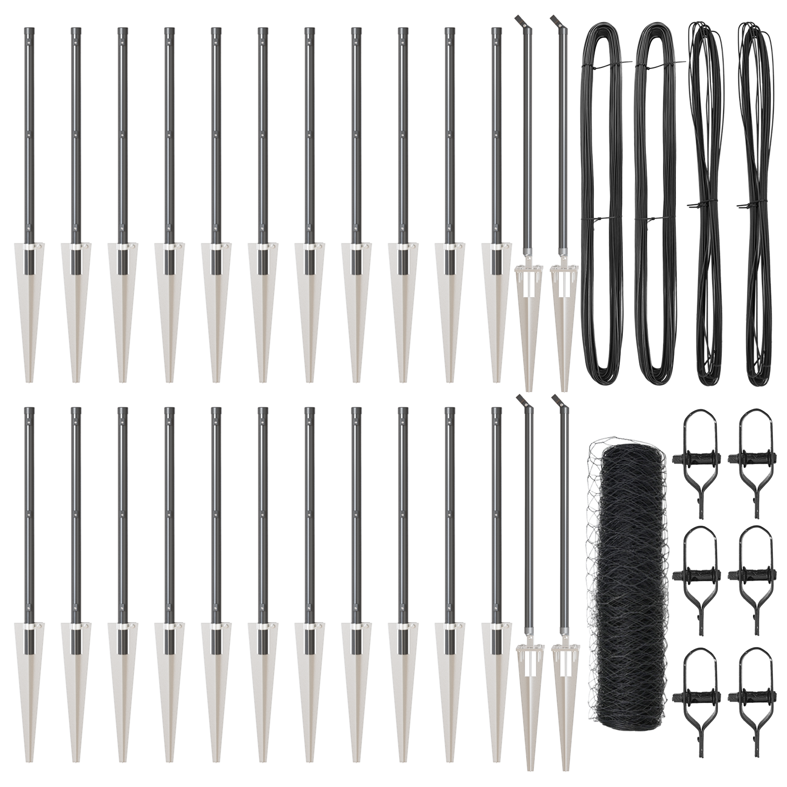 Hexagon Fence Grey 0.4x50 m Steel - Image 2