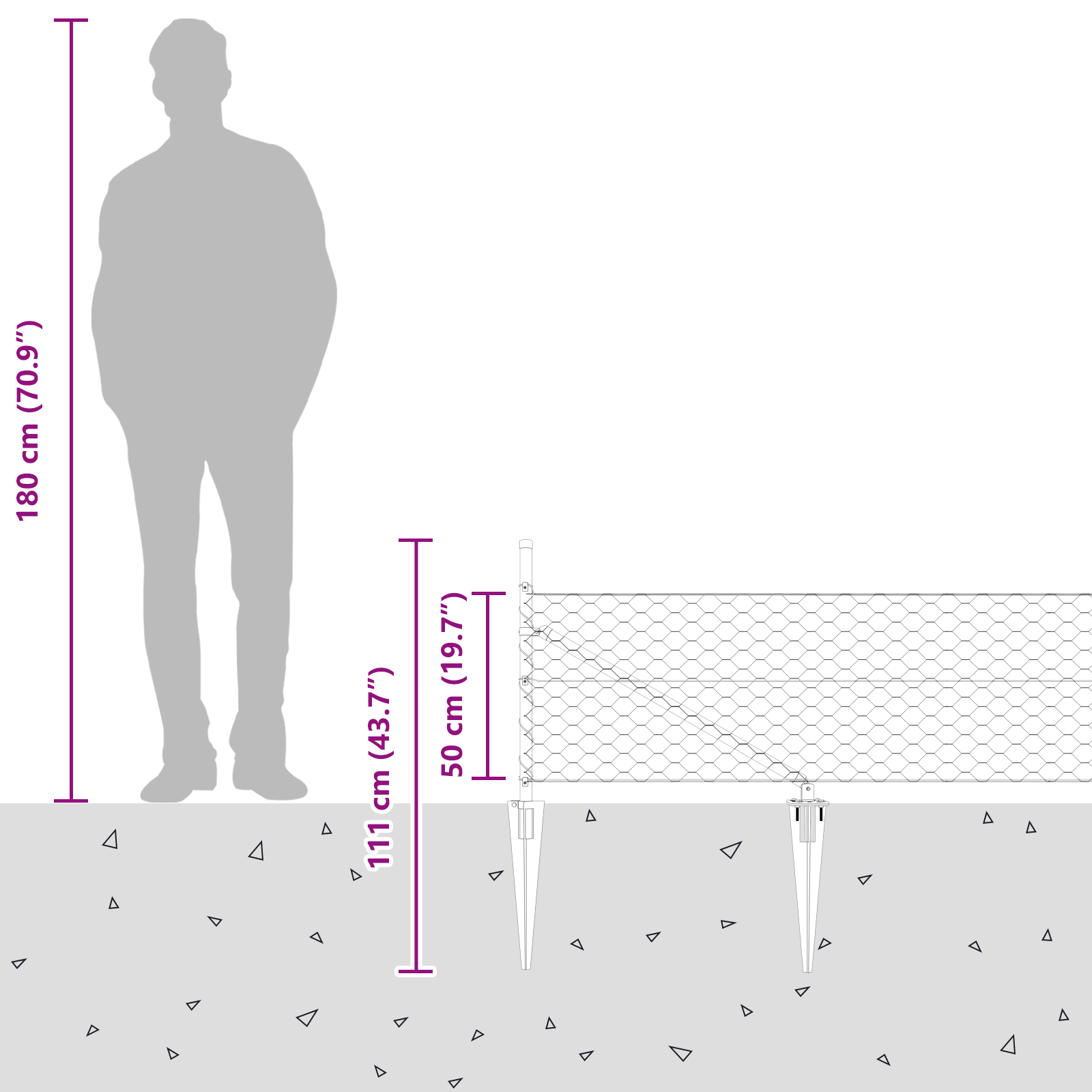 Hexagon Fence Grey 0.5x50 m Steel - Image 9