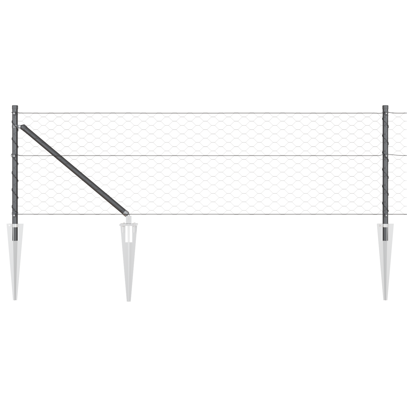 Hexagon Fence Grey 0.6x50 m Steel - Image 5