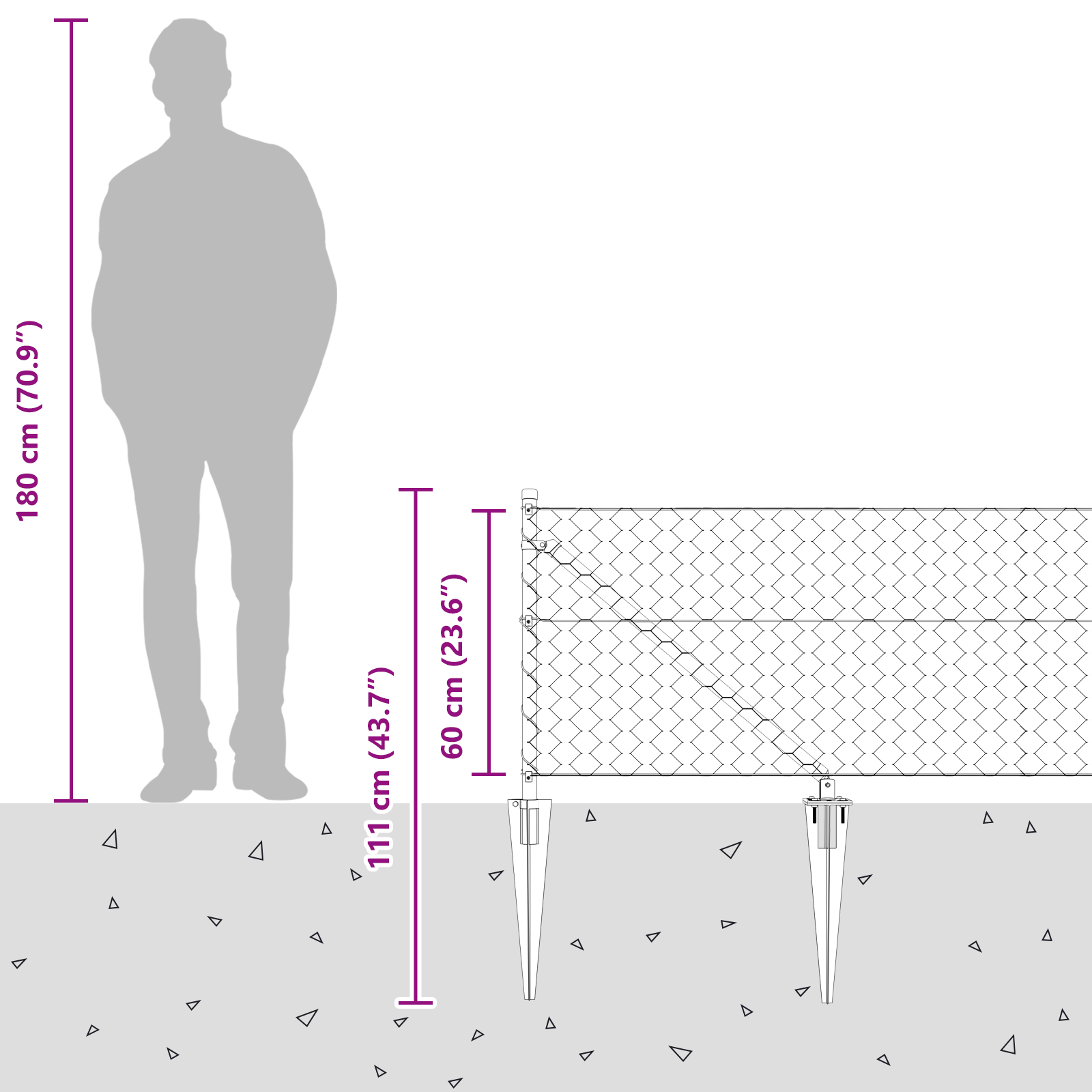 Hexagon Fence Grey 0.6x50 m Steel - Image 11