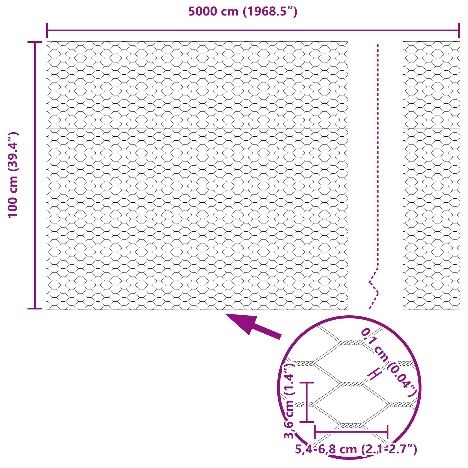 Hexagon Fence Grey 1x50 m Steel - Image 11