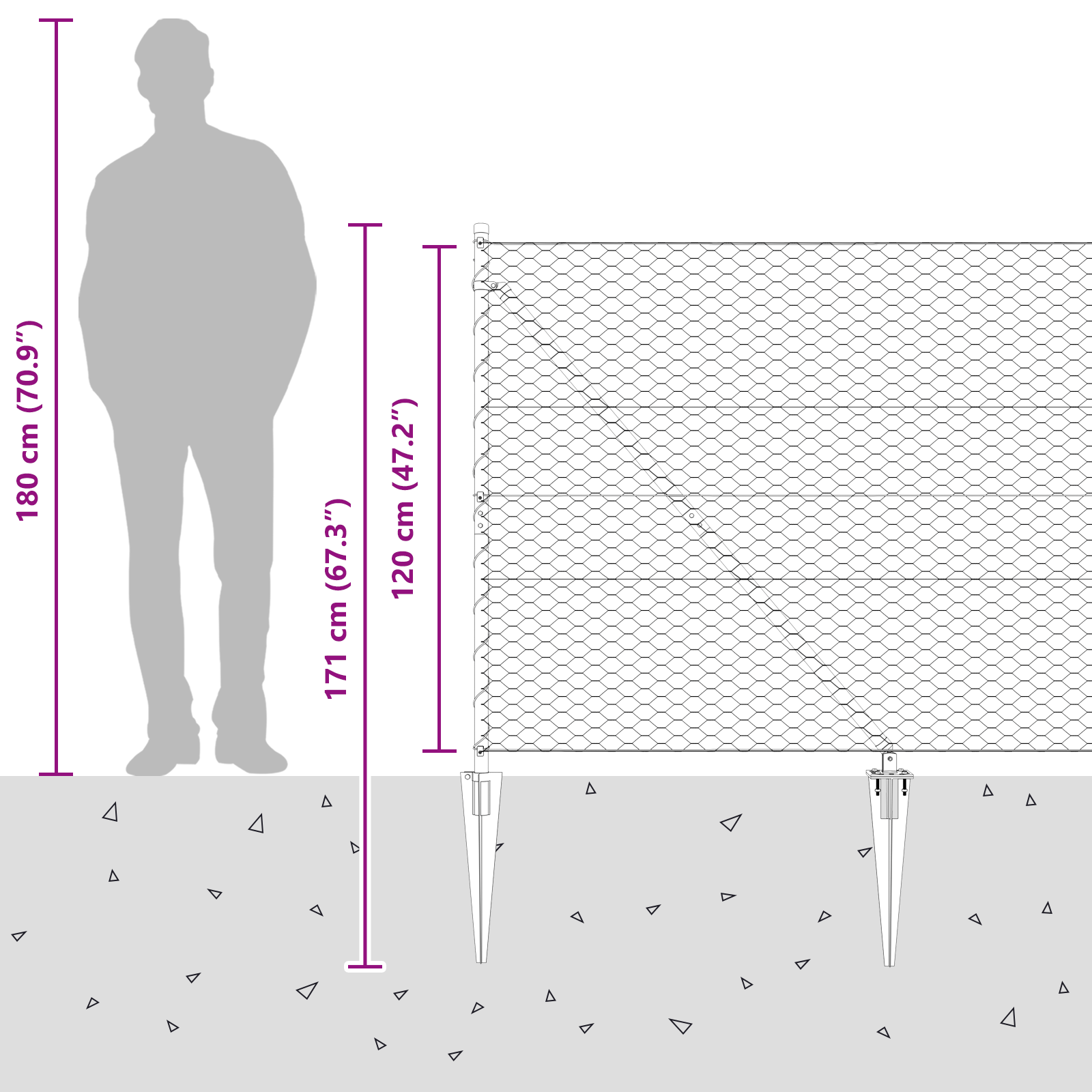 Hexagon Fence Grey 1,2x50 m Steel - Image 11