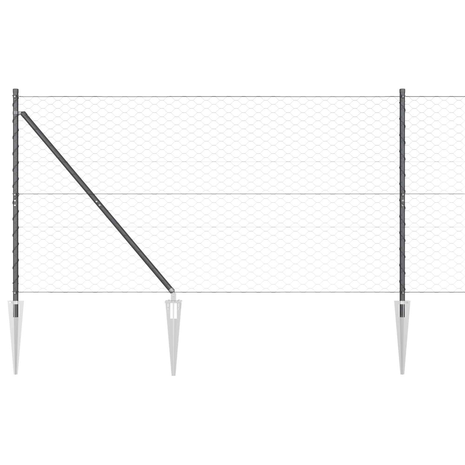 Hexagon Fence Grey 1.2x50 m Steel - Image 5