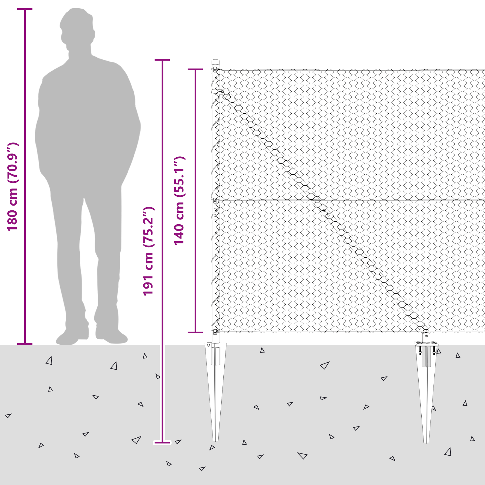 Hexagon Fence Grey 1,4x50 m Steel - Image 11