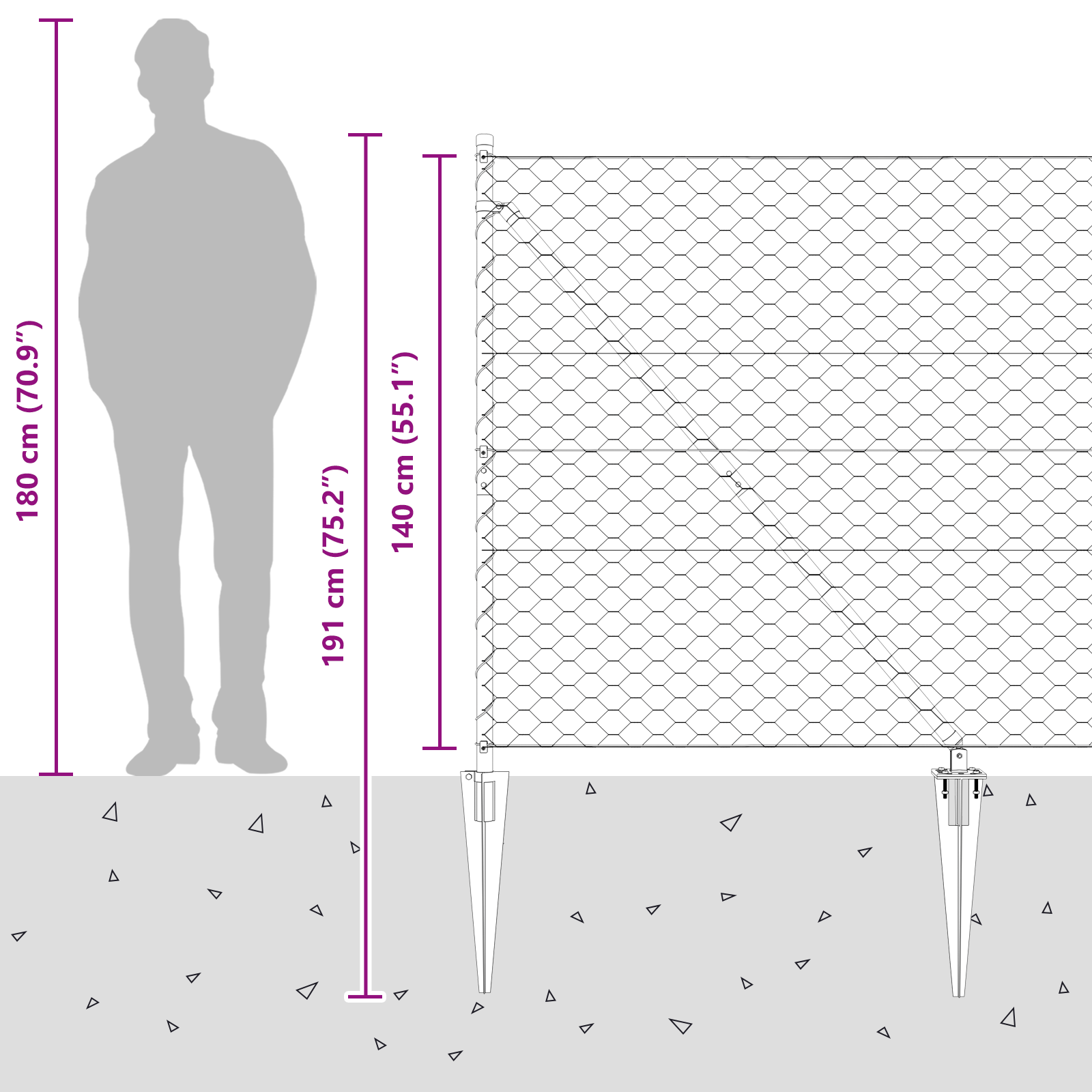 Hexagon Fence Grey 1.4x50 m Steel - Image 9