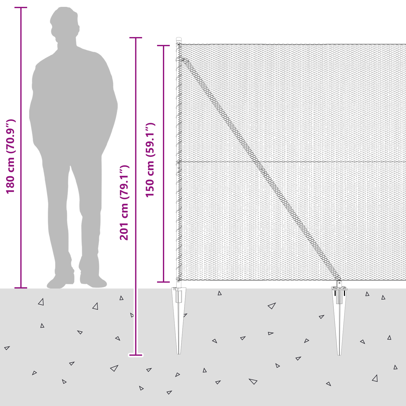 Hexagon Fence Grey 1.5x50 m Steel - Image 10