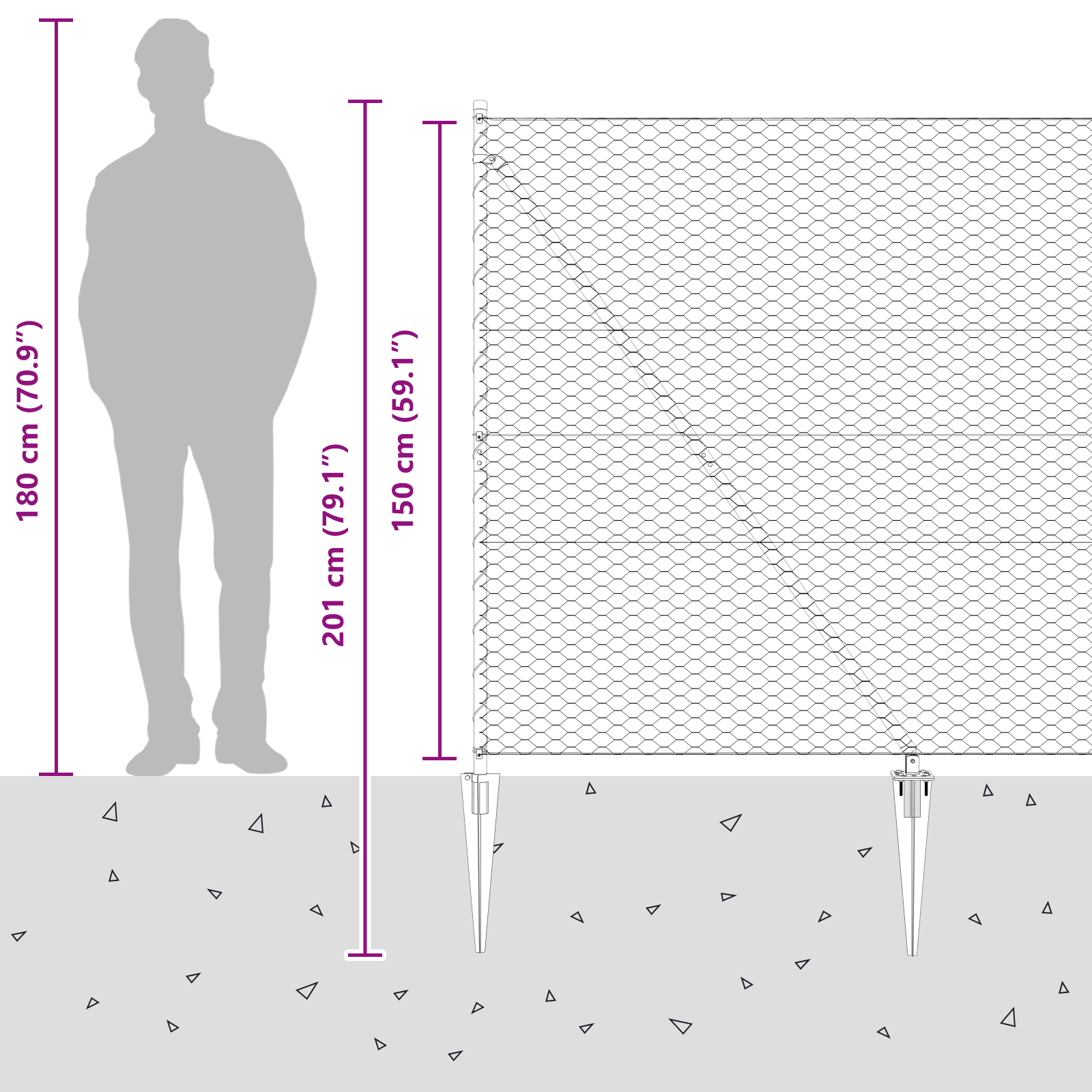 Hexagon Fence Grey 1,5x50 m Steel - Image 11