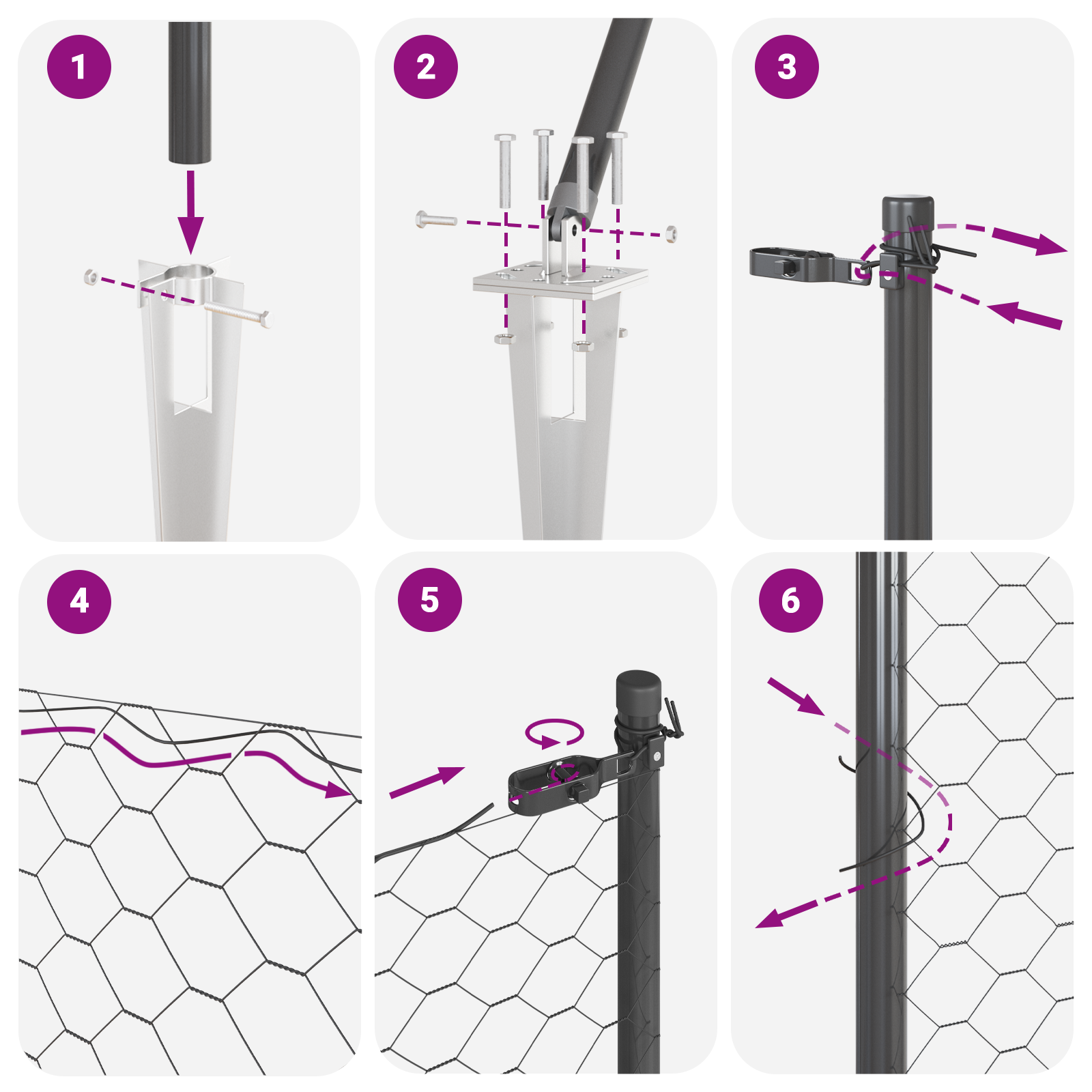 Hexagon Fence Grey 1.6x50 m Steel - Image 8