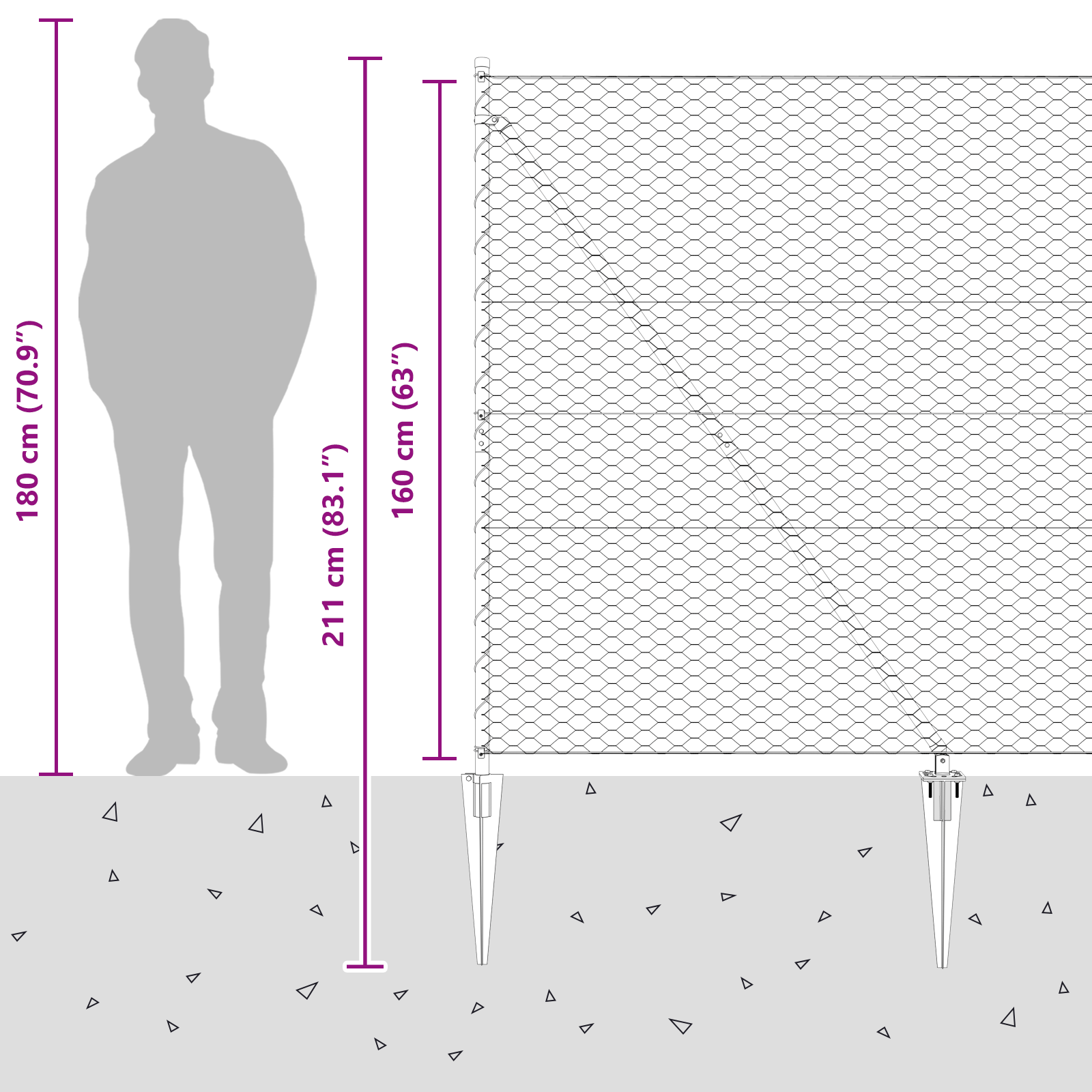 Hexagon Fence Grey 1.6x50 m Steel - Image 11