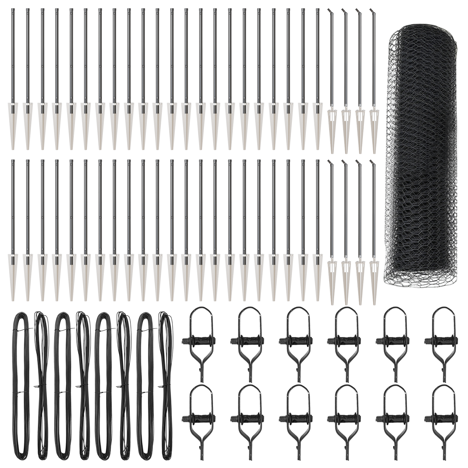Hexagon Fence Grey 0.4x100 m Steel