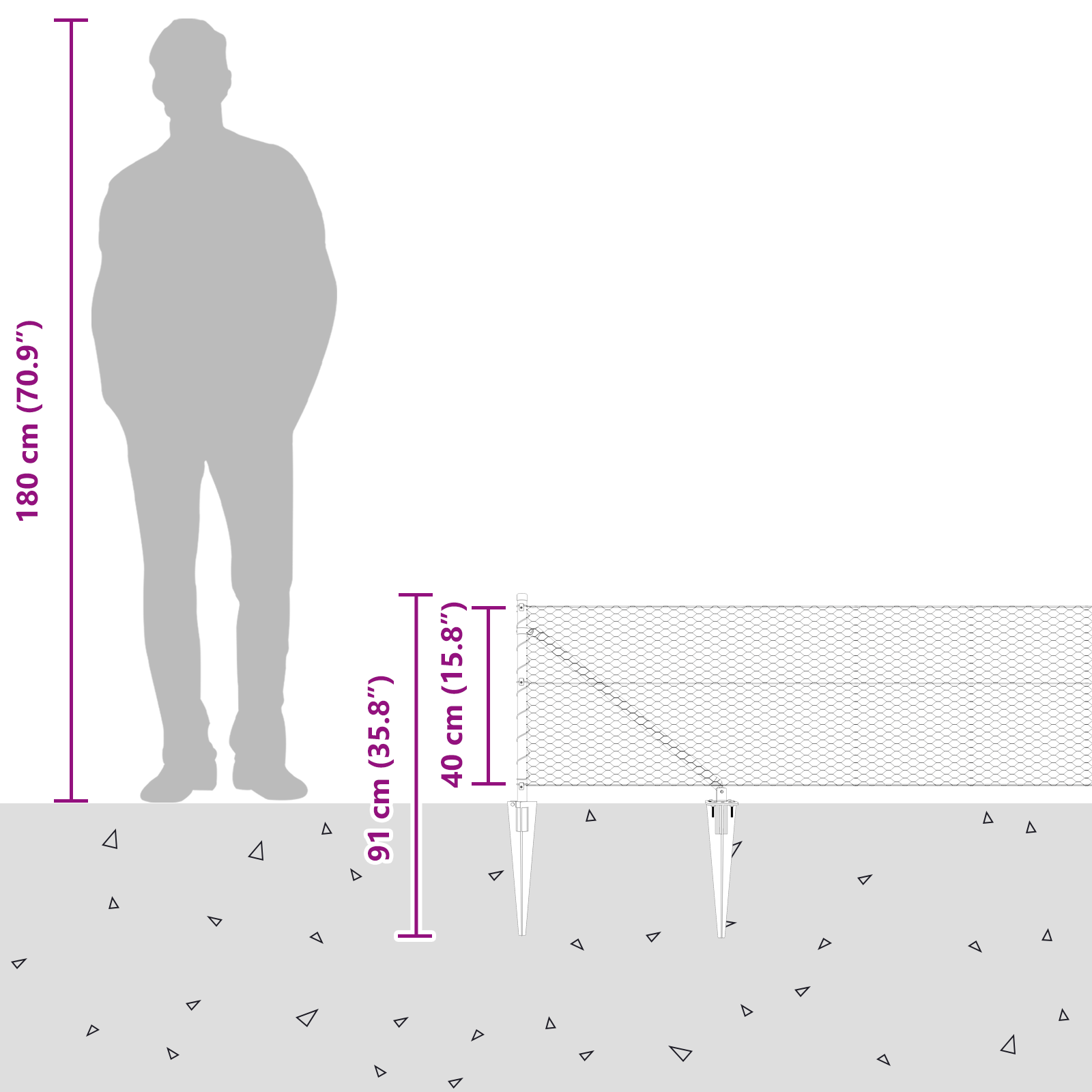 Hexagon Fence Grey 0.4x100 m Steel - Image 9