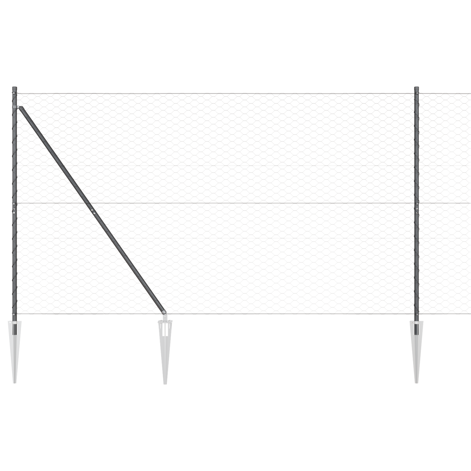Hexagon Fence Grey 1.6x100 m Steel - Image 6