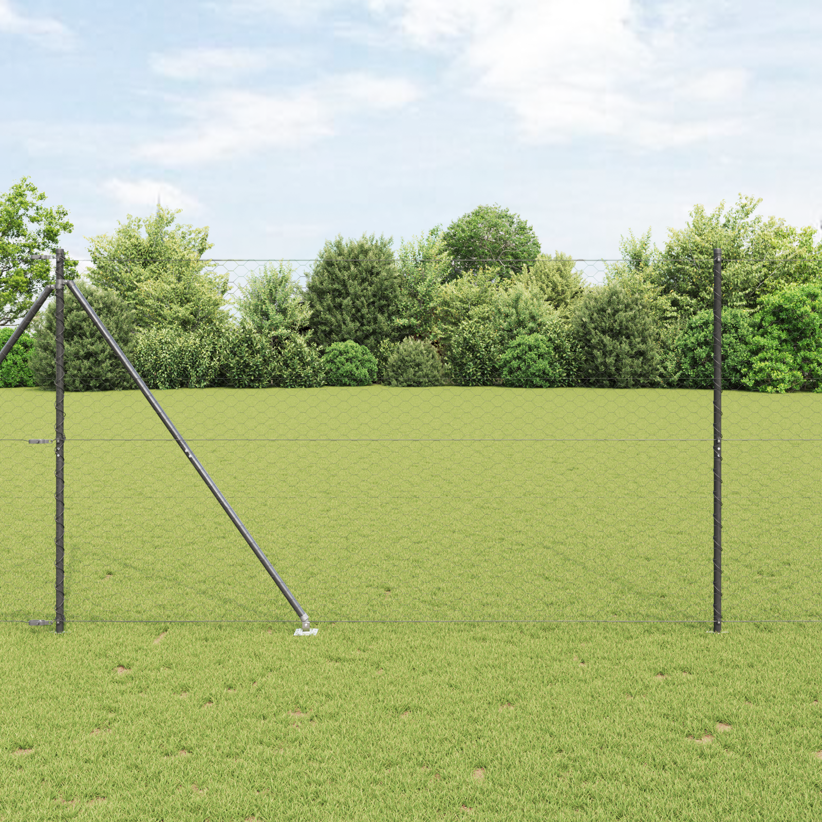 Hexagon Fence Grey 1.6x100 m Steel