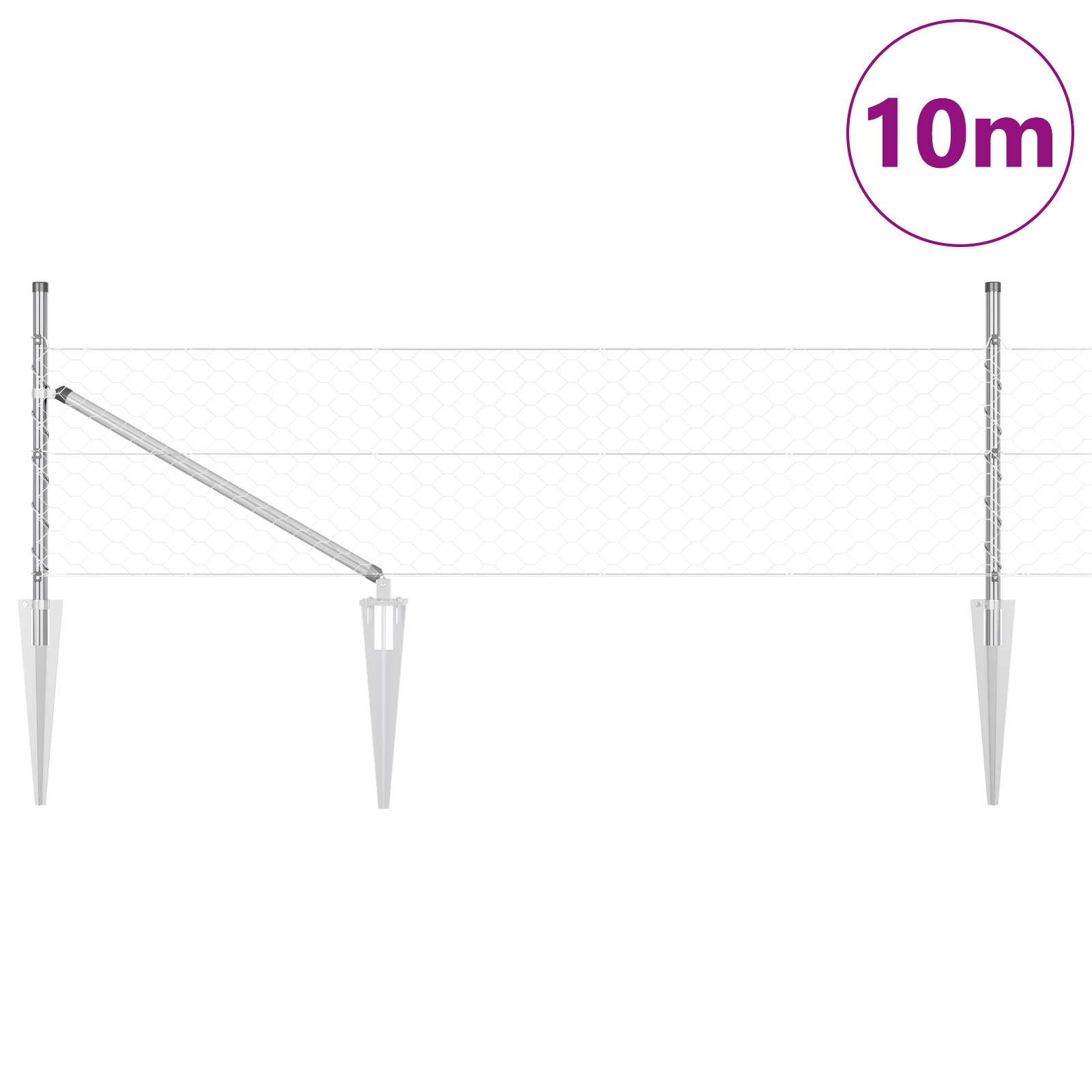 Hexagon Fence 0.4x10 m Galvanised Steel - Image 3
