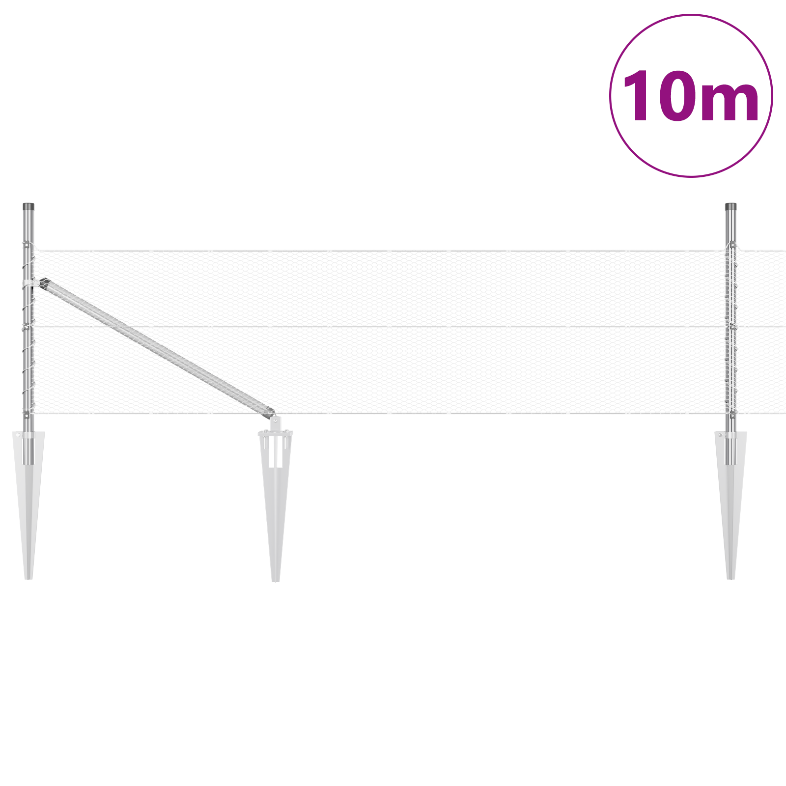 Hexagon Fence 0.5x10 m Galvanised Steel - Image 3