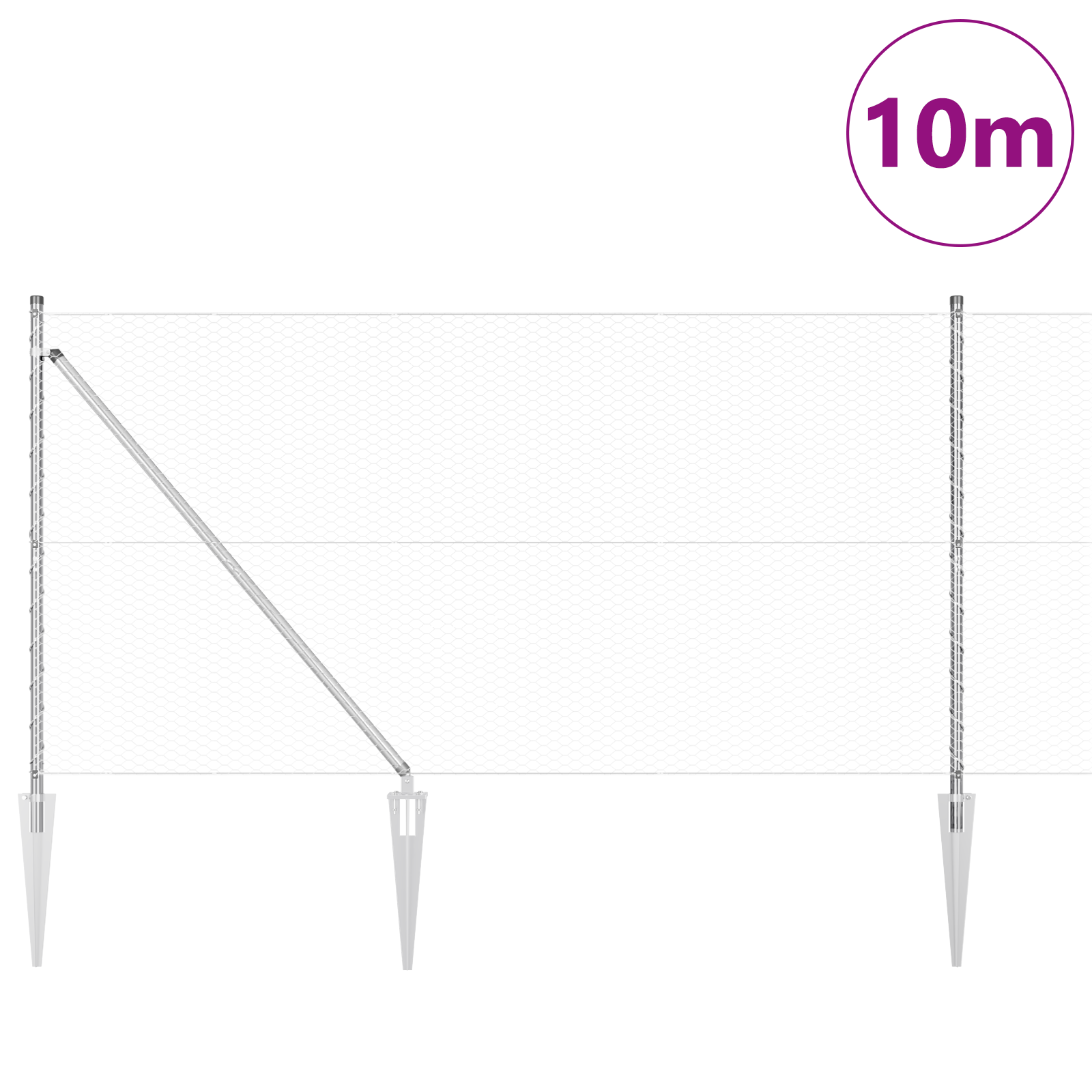 Hexagon Fence 1,4x10 m Galvanised Steel - Image 3