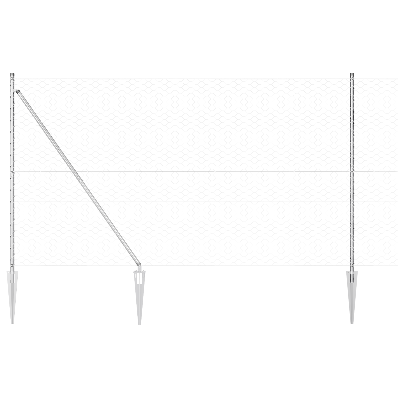 Hexagon Fence 1.6x10 m Galvanised Steel - Image 6
