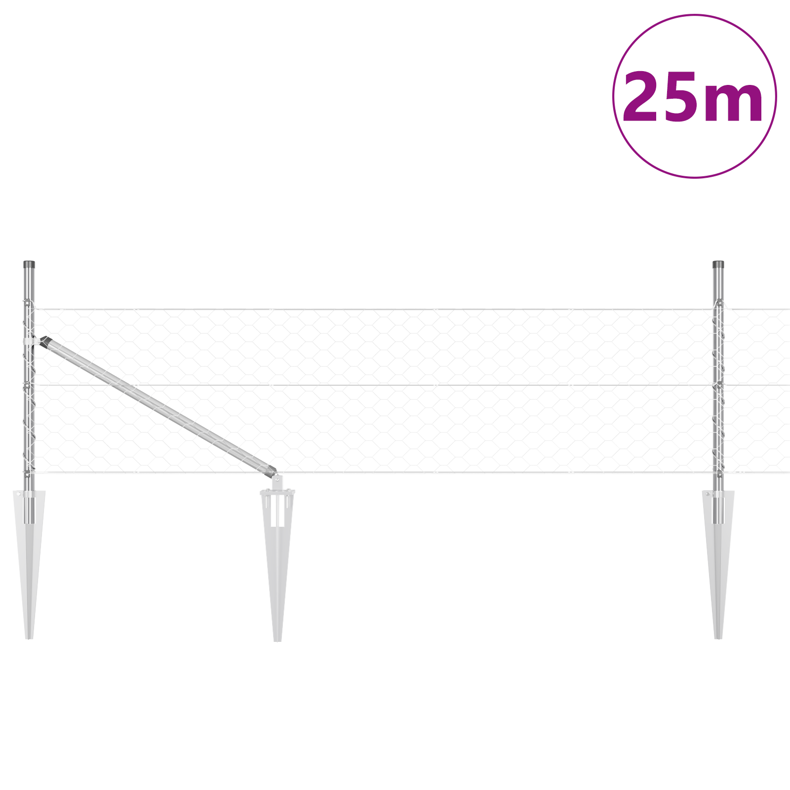 Hexagon Fence 0.4x25 m Galvanised Steel - Image 3