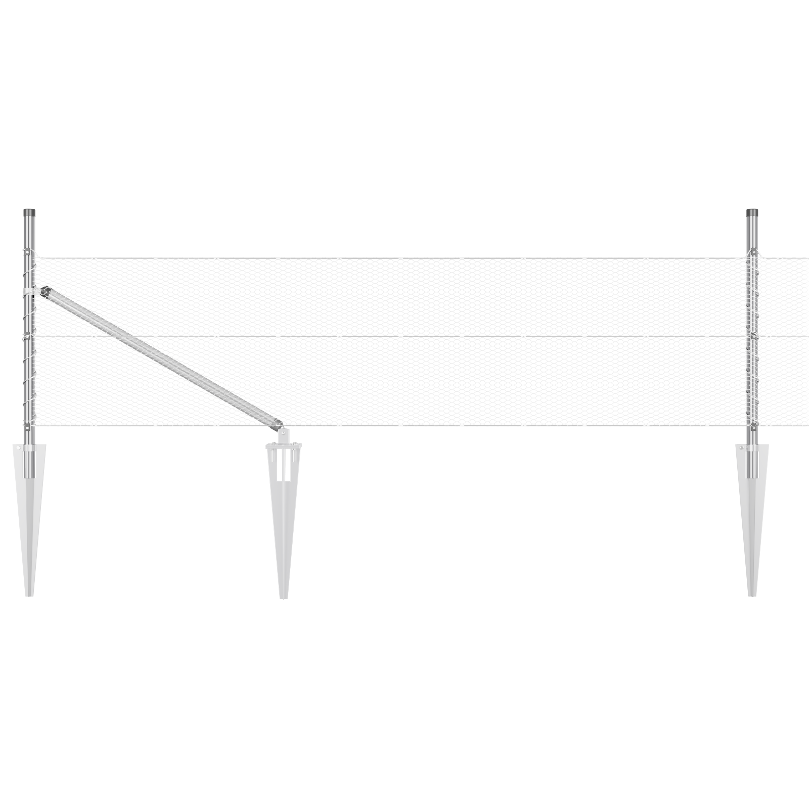 Fencing Set Set of 2 Galvanised Steel 25 x 0.5 m - Image 7