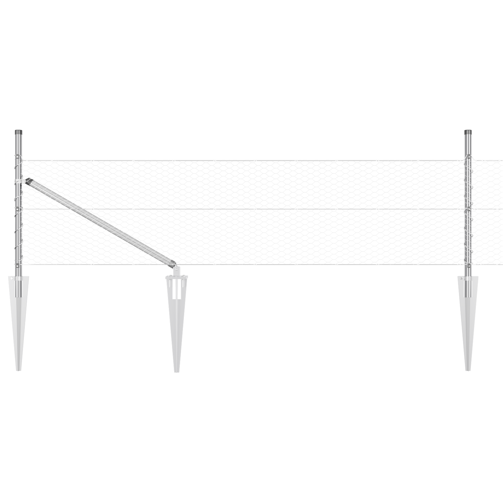 Fencing Set Set of 2 Galvanised steel 25 x 0.5 m Durable - Image 6