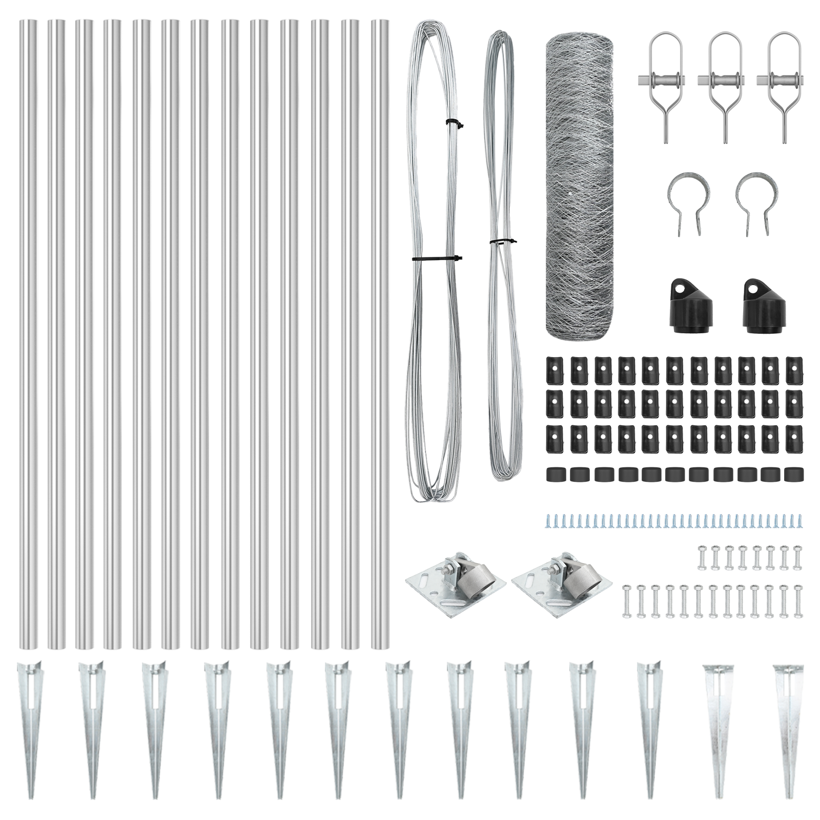 Hexagon Link Fence with 13 Spike Posts 0.5x25 m Galvanised Steel - Image 4