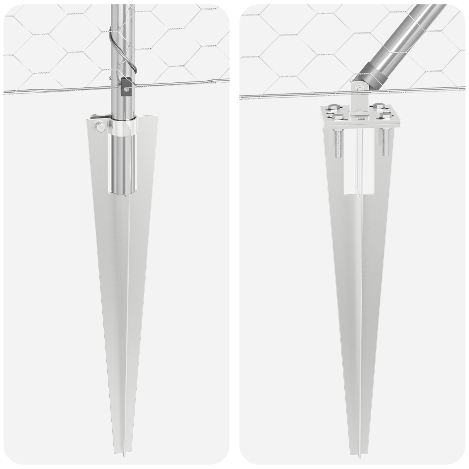 Fencing Set Set of 2 Galvanised metal Galvanised steel 25 x 0.5 m - Image 8