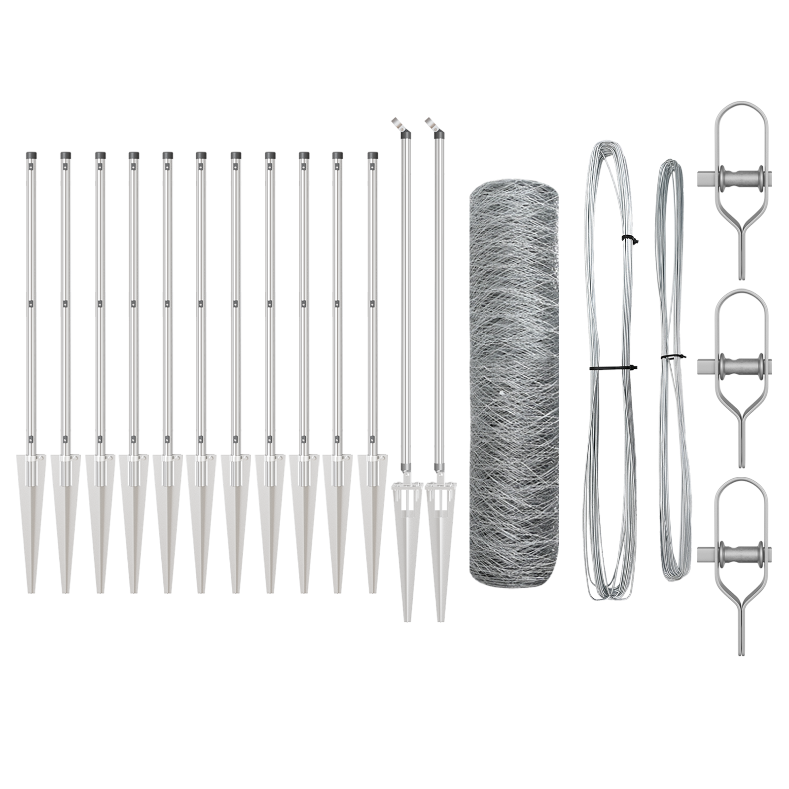 Fencing Set Set of 2 Galvanised metal Galvanised steel 25 x 0.5 m - Image 2