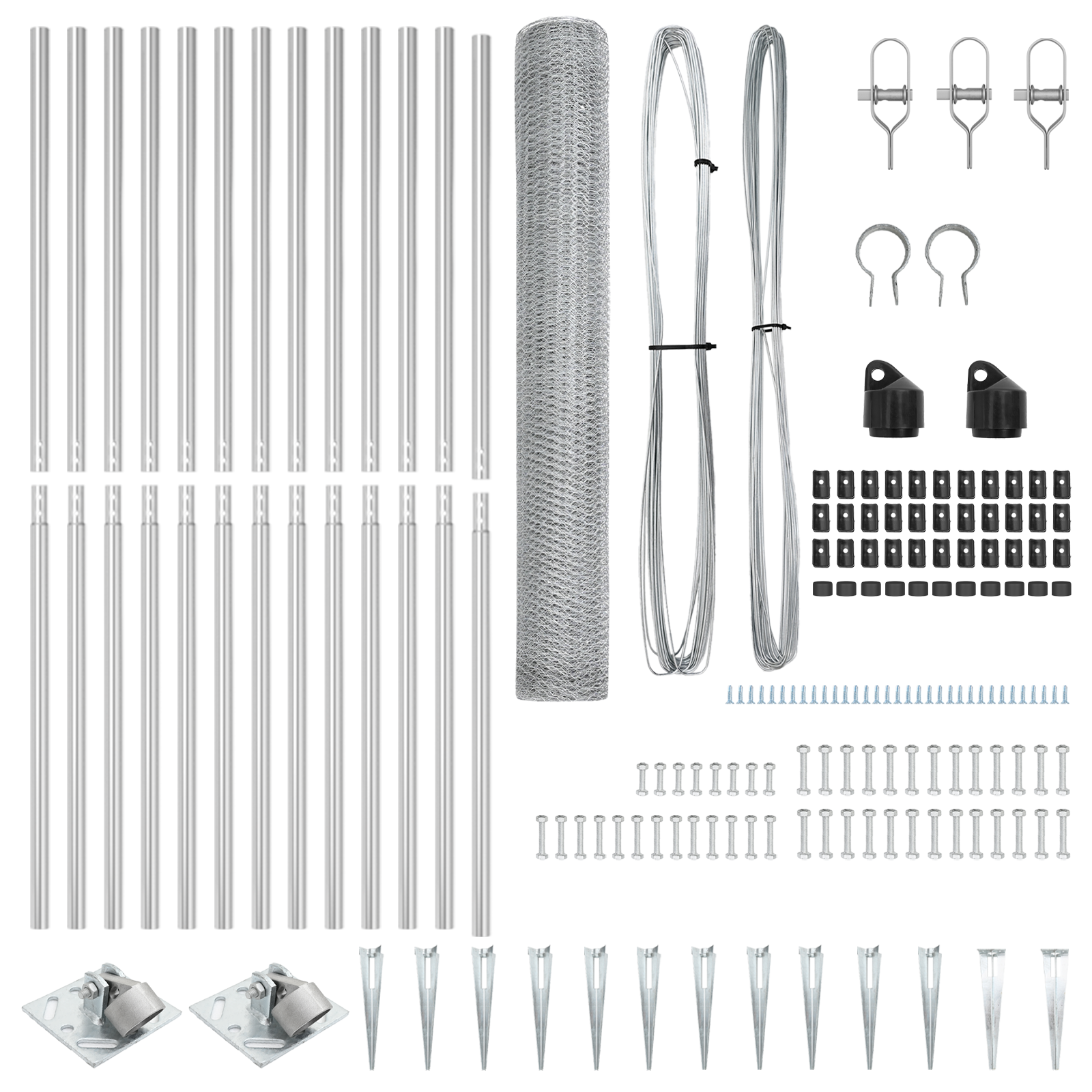 Fencing Set Set of 2 Galvanised steel 25 metres Durable - Image 4