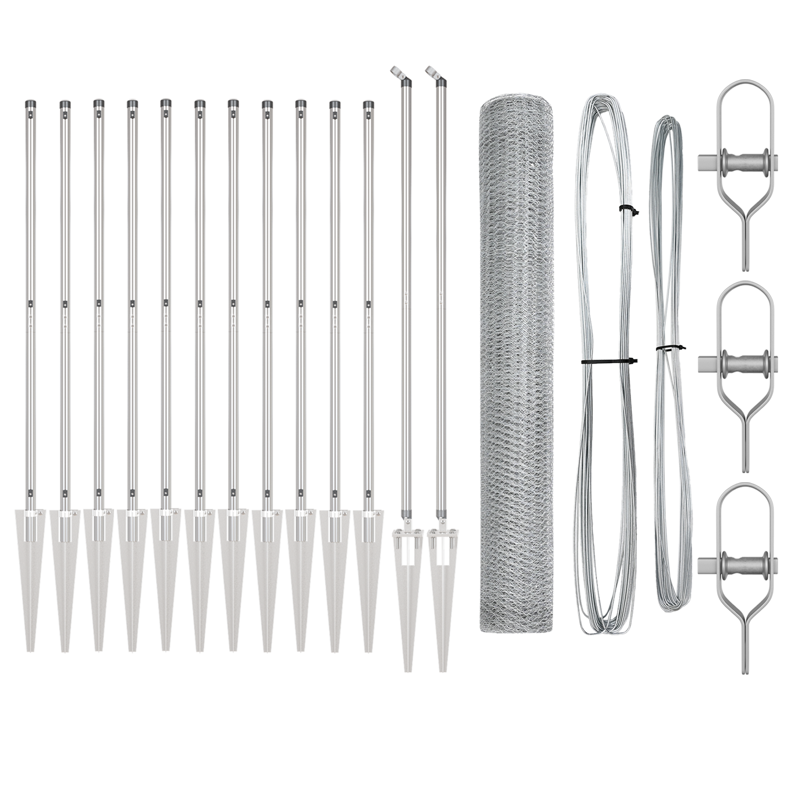 Fencing Set Set of 2 Galvanised Steel 25 x 1.2 m - Image 2