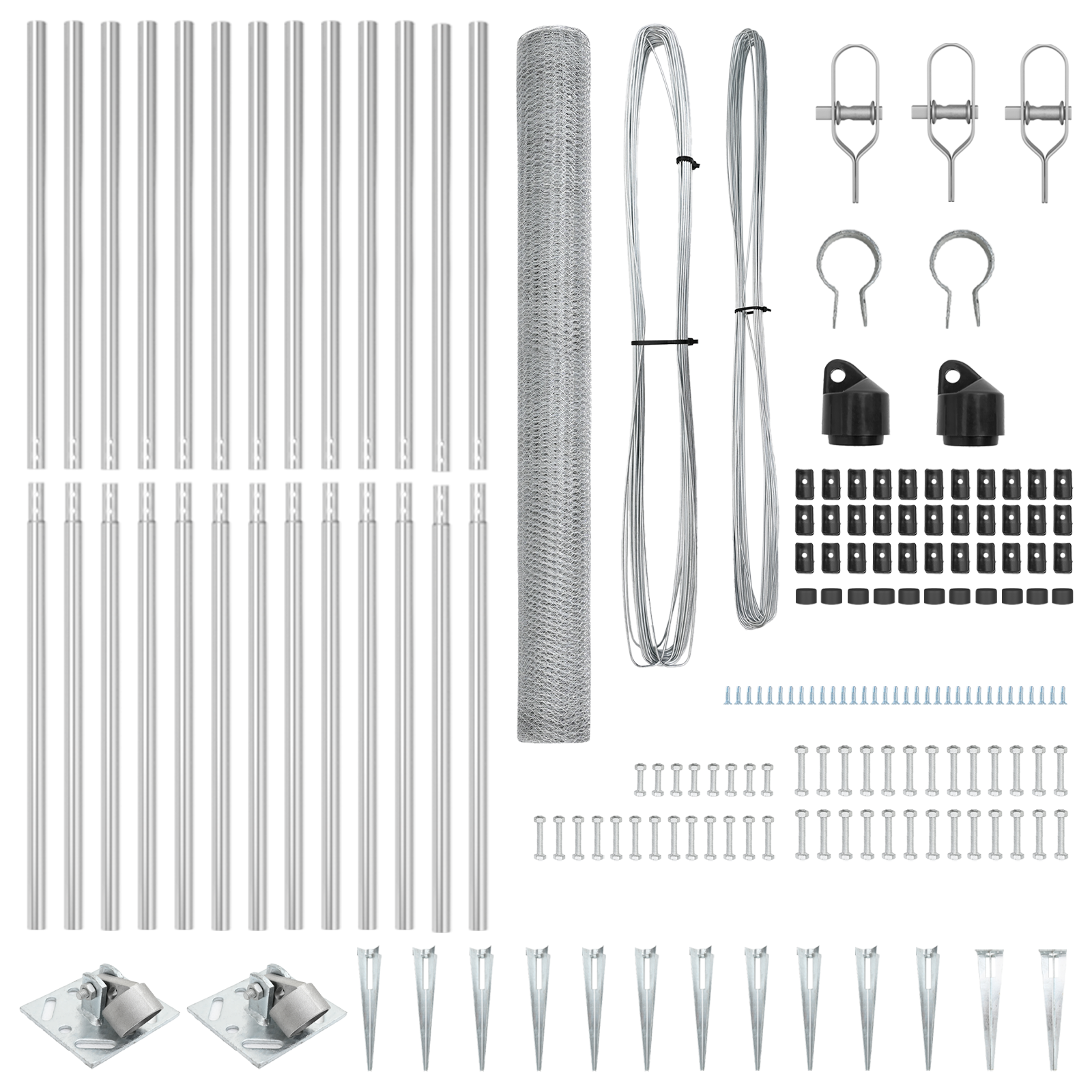 Fencing Set Set of 2 Galvanised steel 25 x 1.5 m Durable - Image 4