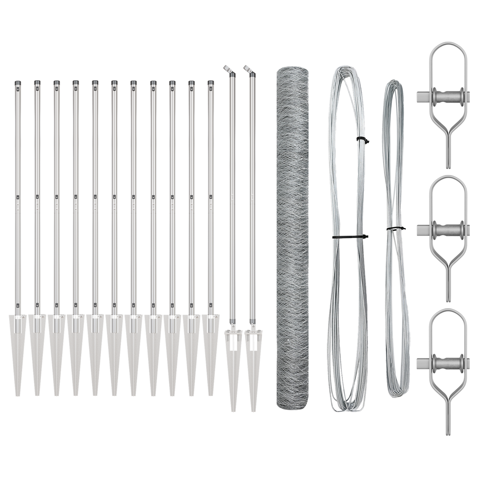 Fencing Set Set of 2 Galvanised steel 25 x 1.5 m Durable - Image 2