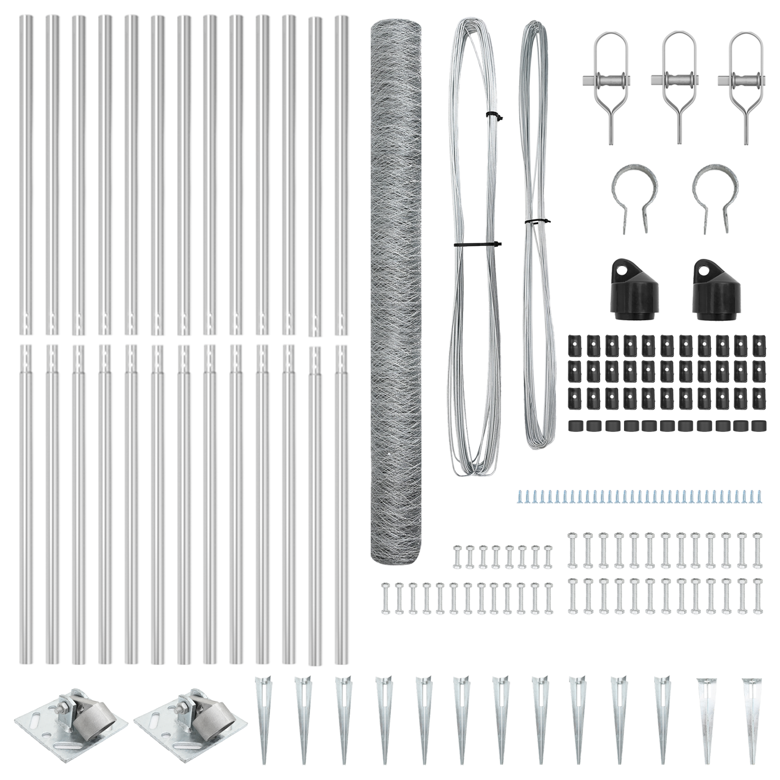 Fencing Set Set of 2 Galvanised Steel 25 x 1.5 m Durable - Image 4