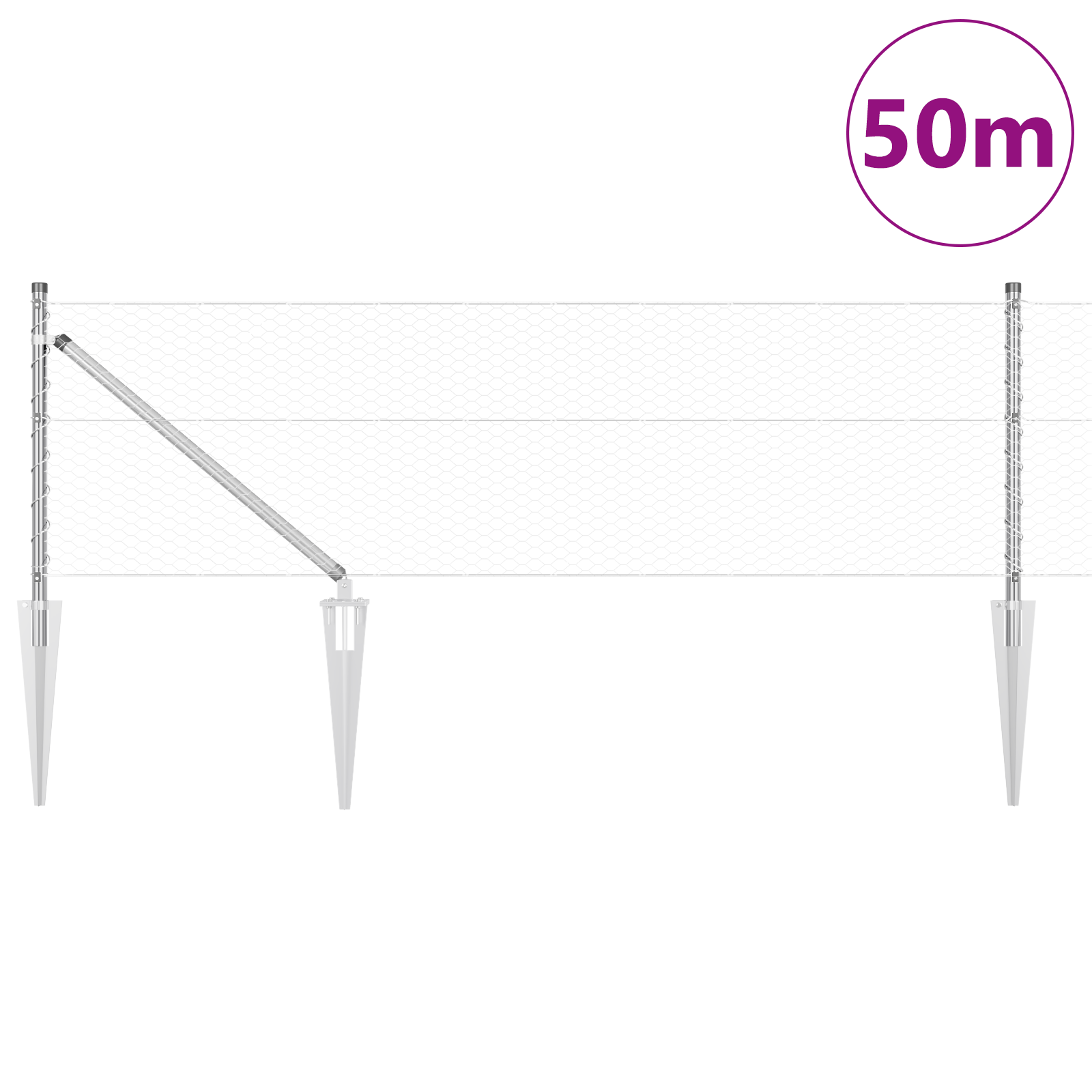 Hexagon Fence 0.6x50 m Galvanised Steel - Image 3