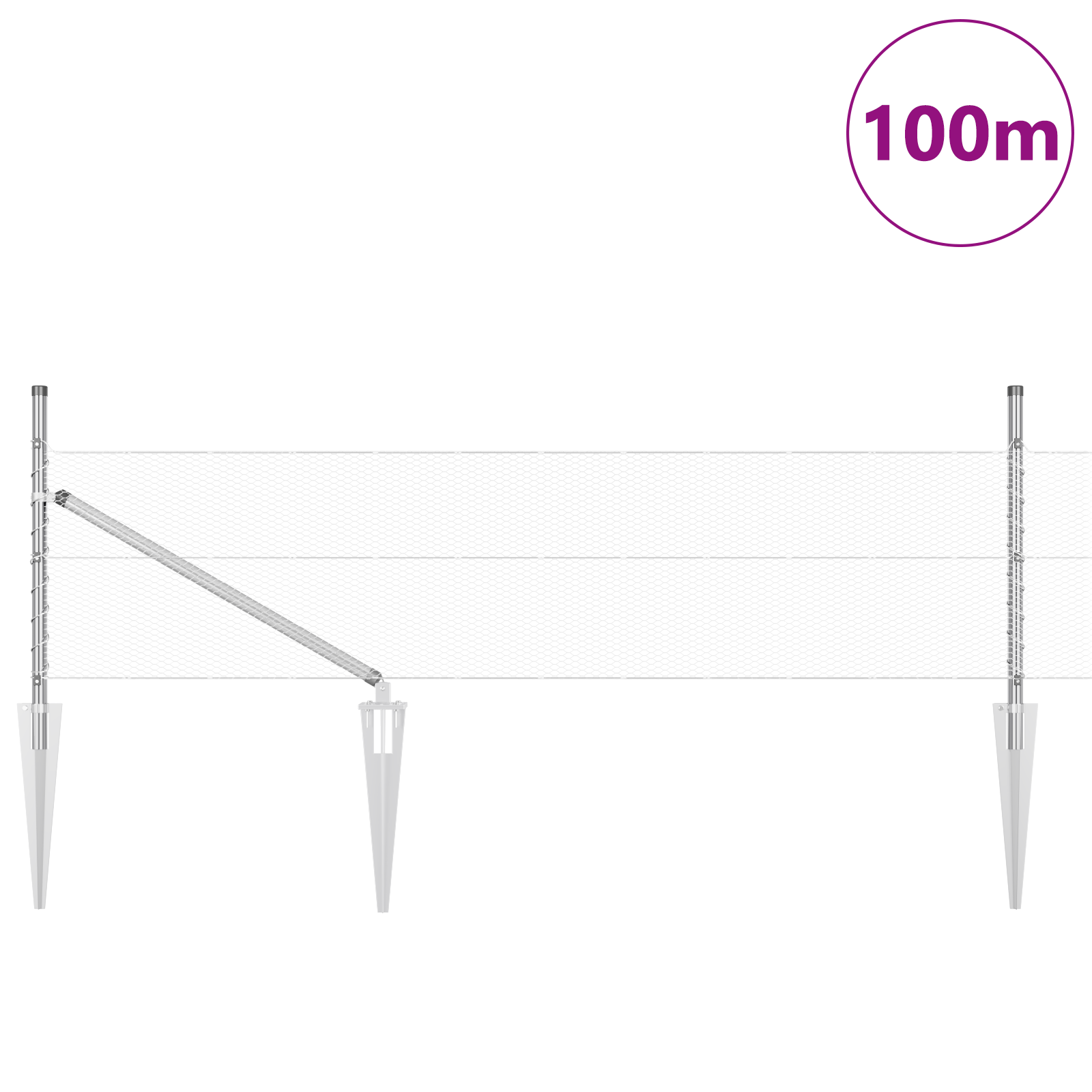 Hexagon Fence 0.4x100 m Galvanised Steel - Image 3