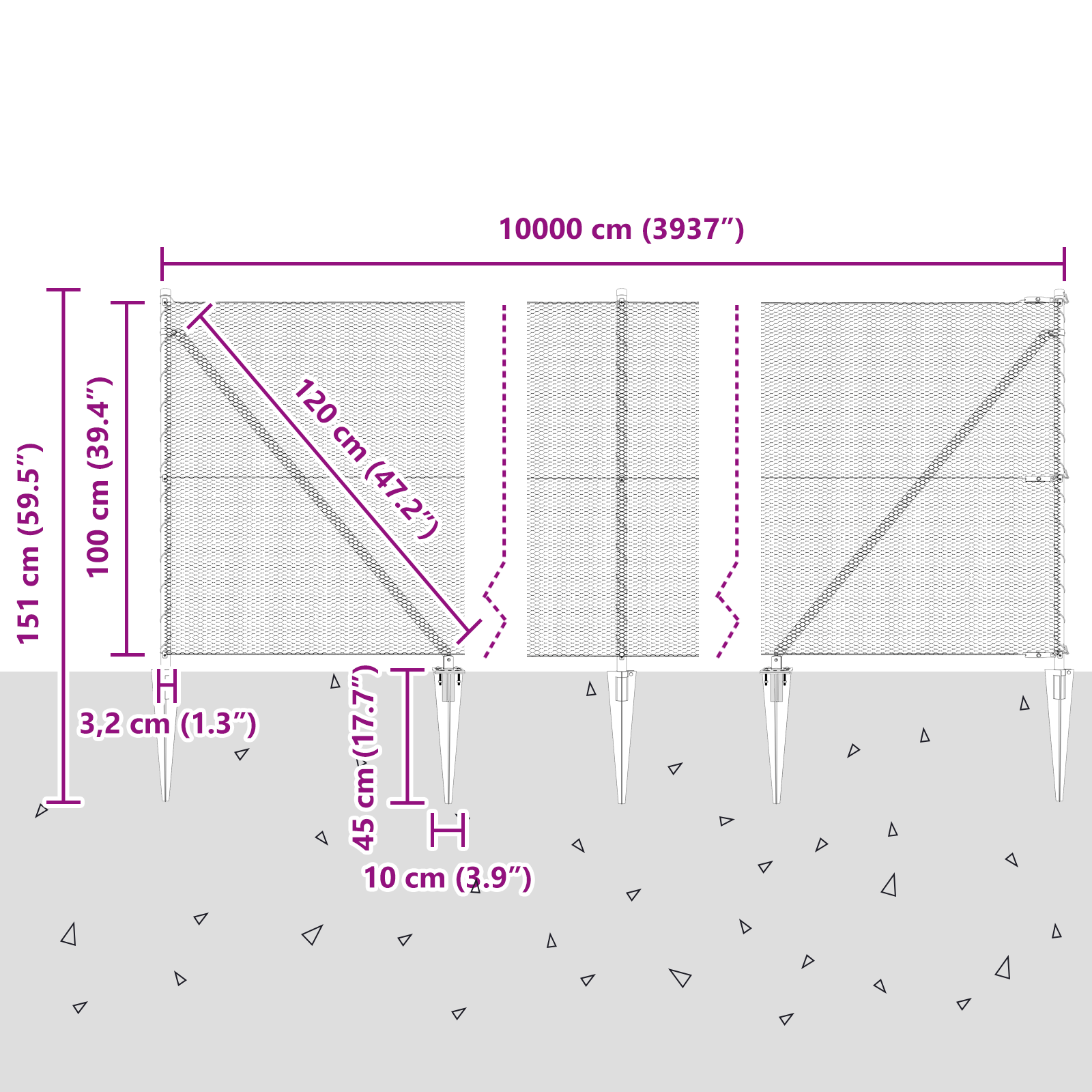 Hexagon Fence 1x100 m Galvanised Steel - Image 10