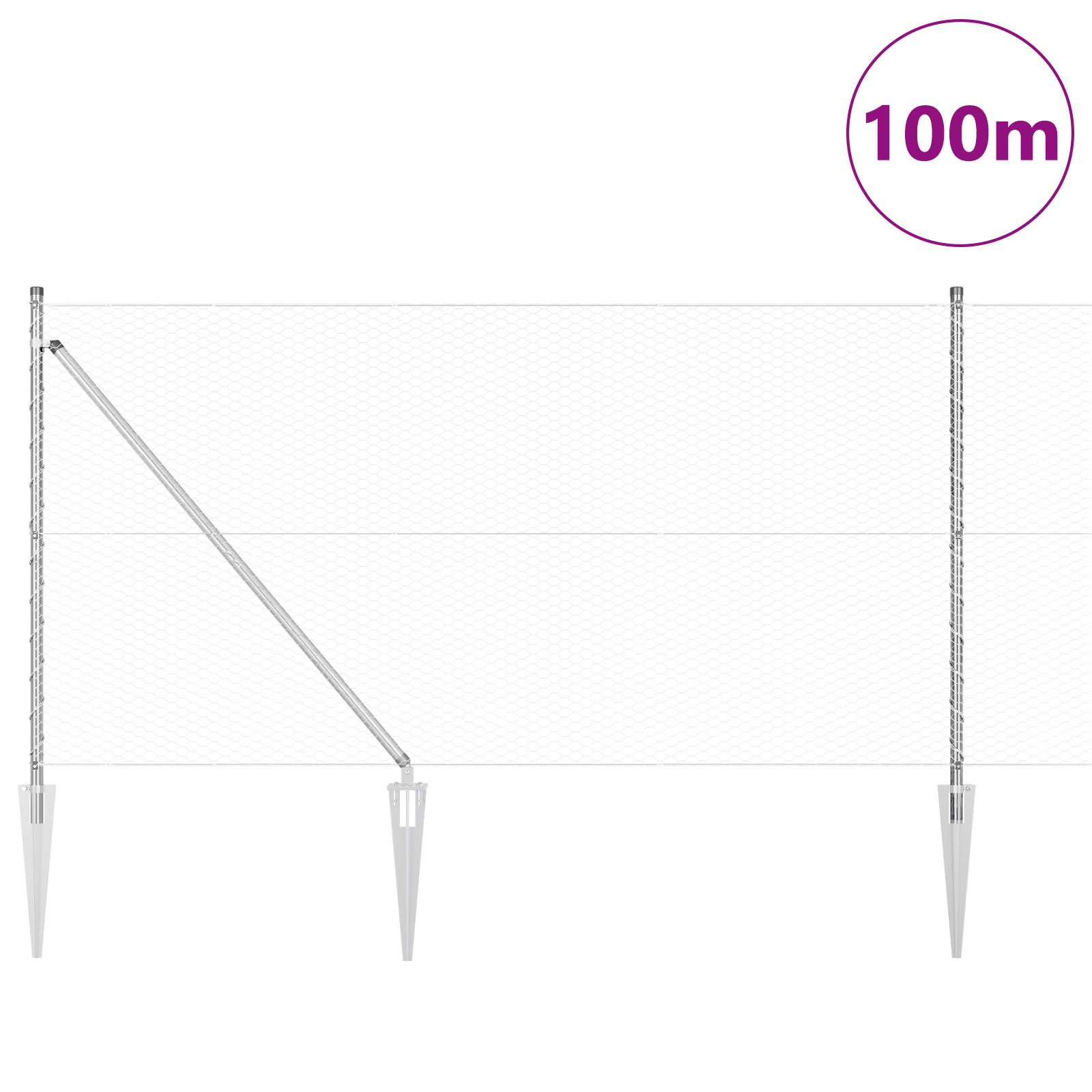 Hexagon Fence 1.2x100 m Galvanised Steel - Image 3