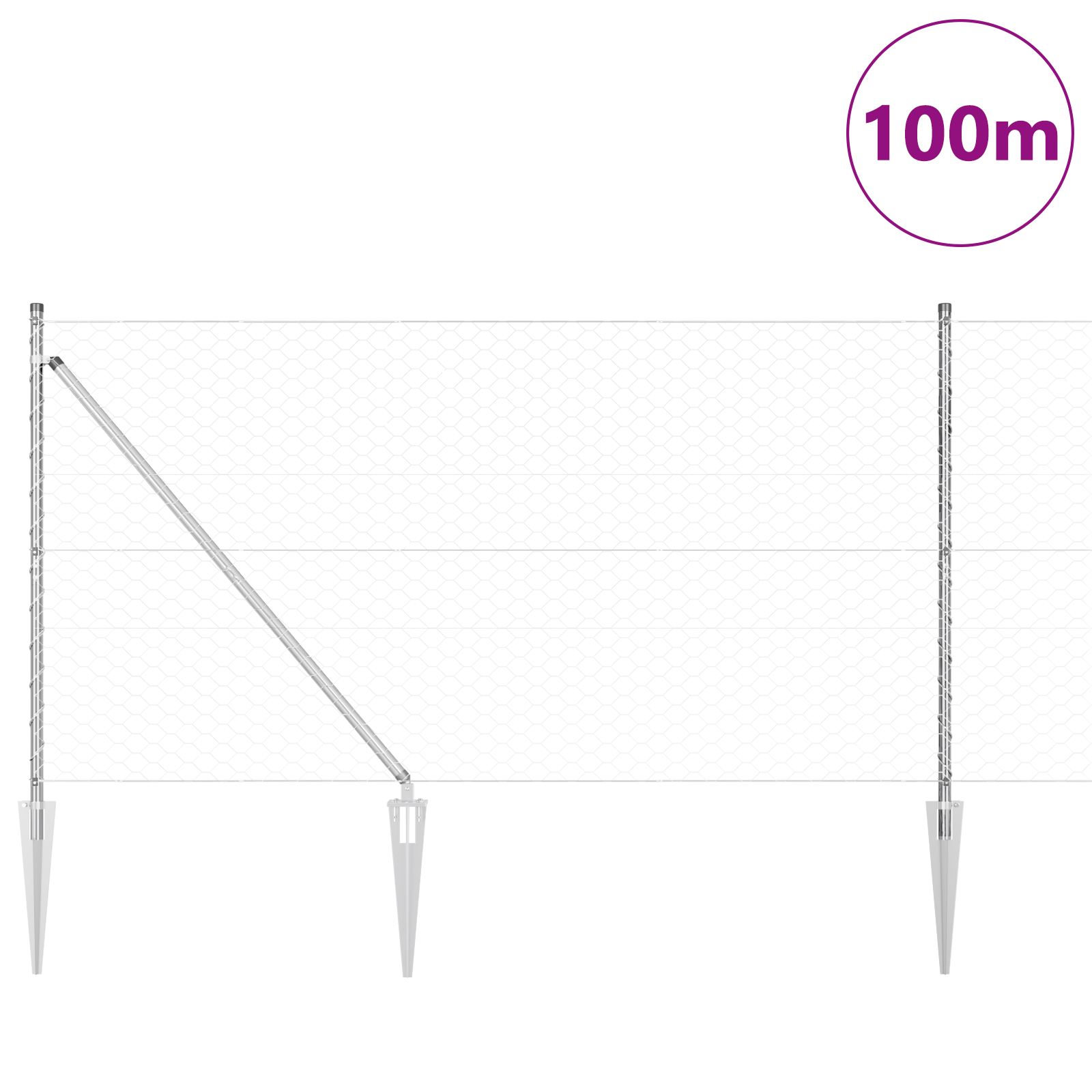 Hexagon Fence 1.2x100 m Galvanised Steel - Image 3