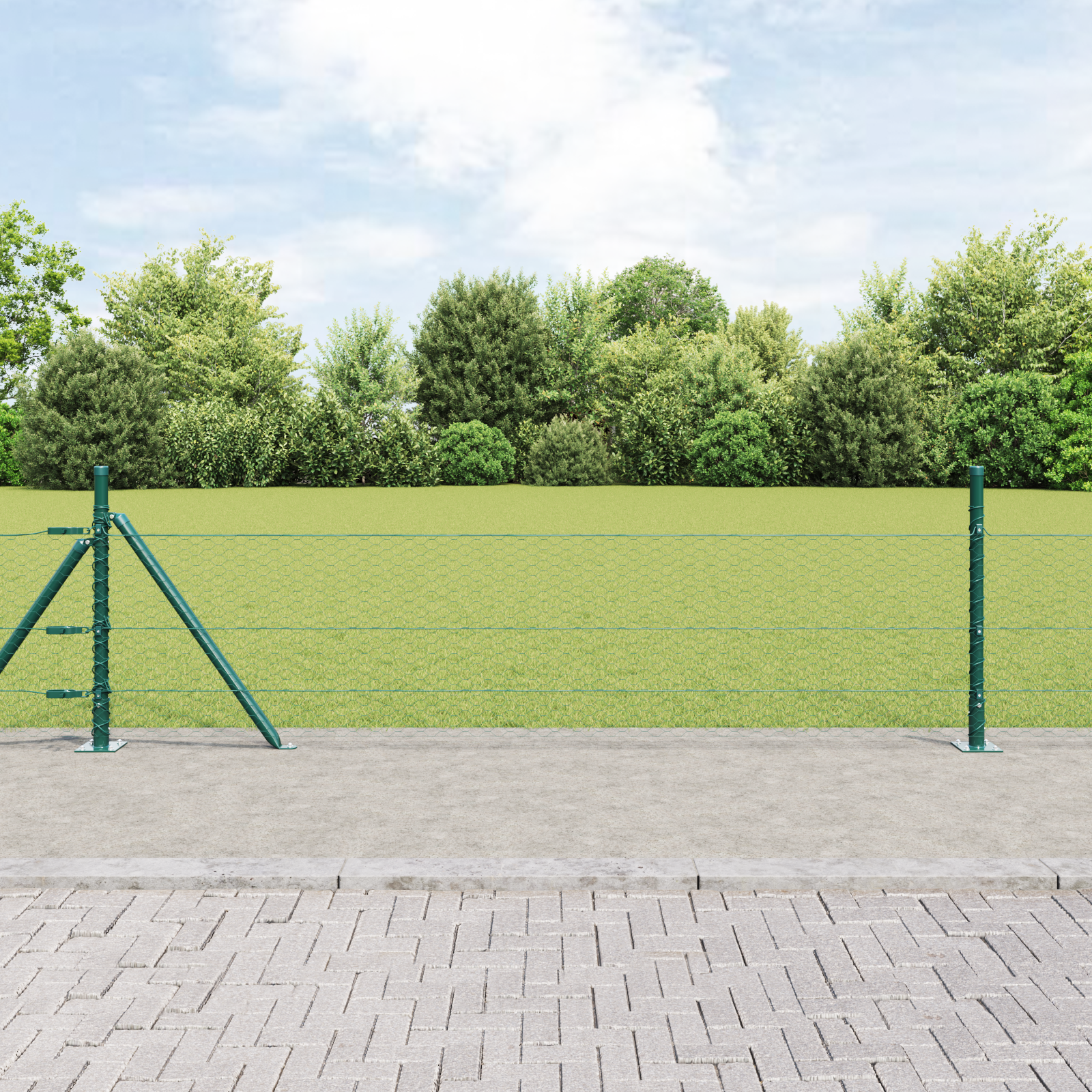 Hexagon Fence Green 0.4x10 m Steel