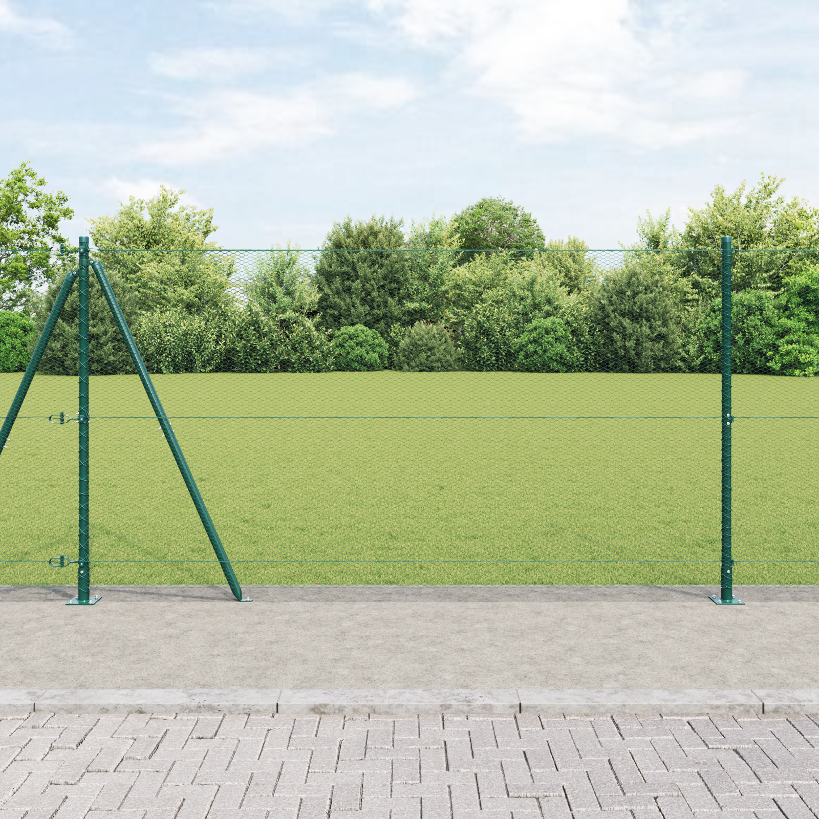 Hexagon Fence Green 1.2x10 m Steel